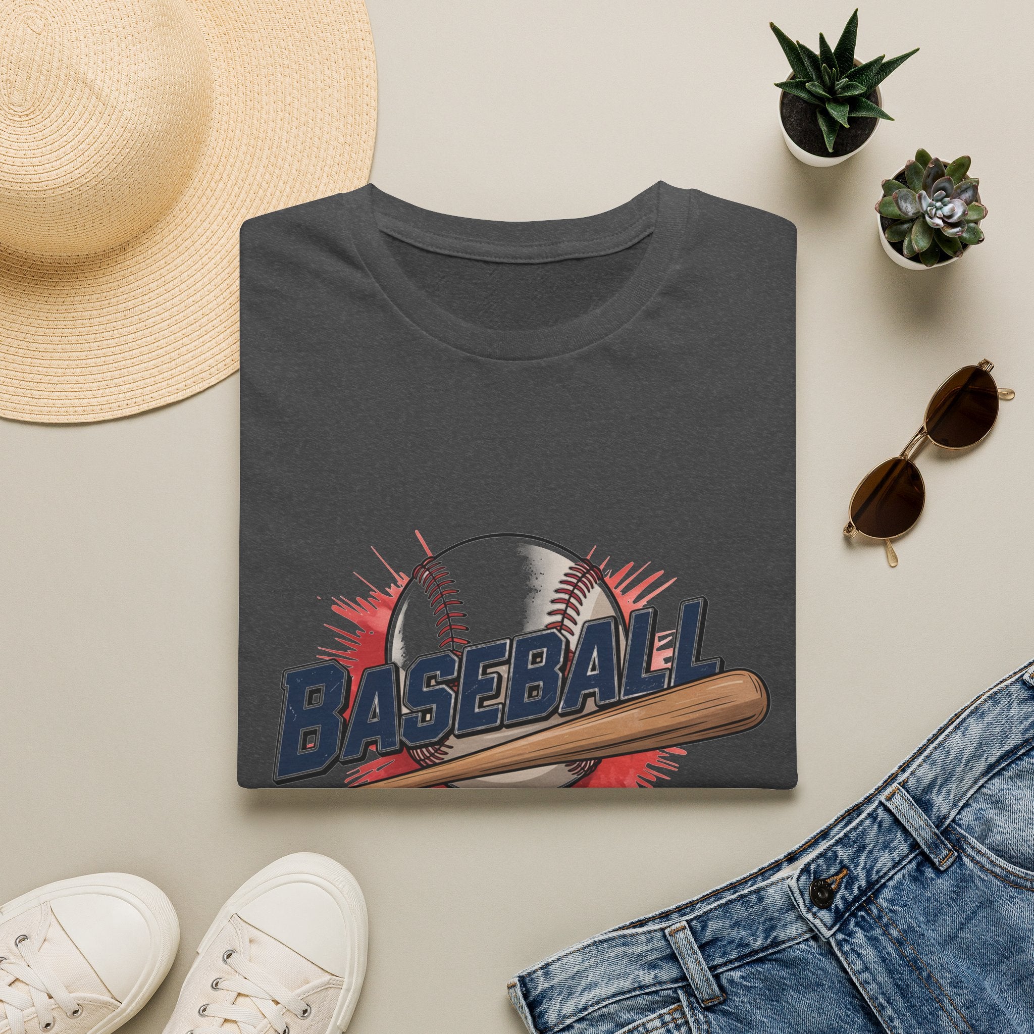 Baseball Dad T-Shirt — Vintage Baseball Ball & Bat Graphic