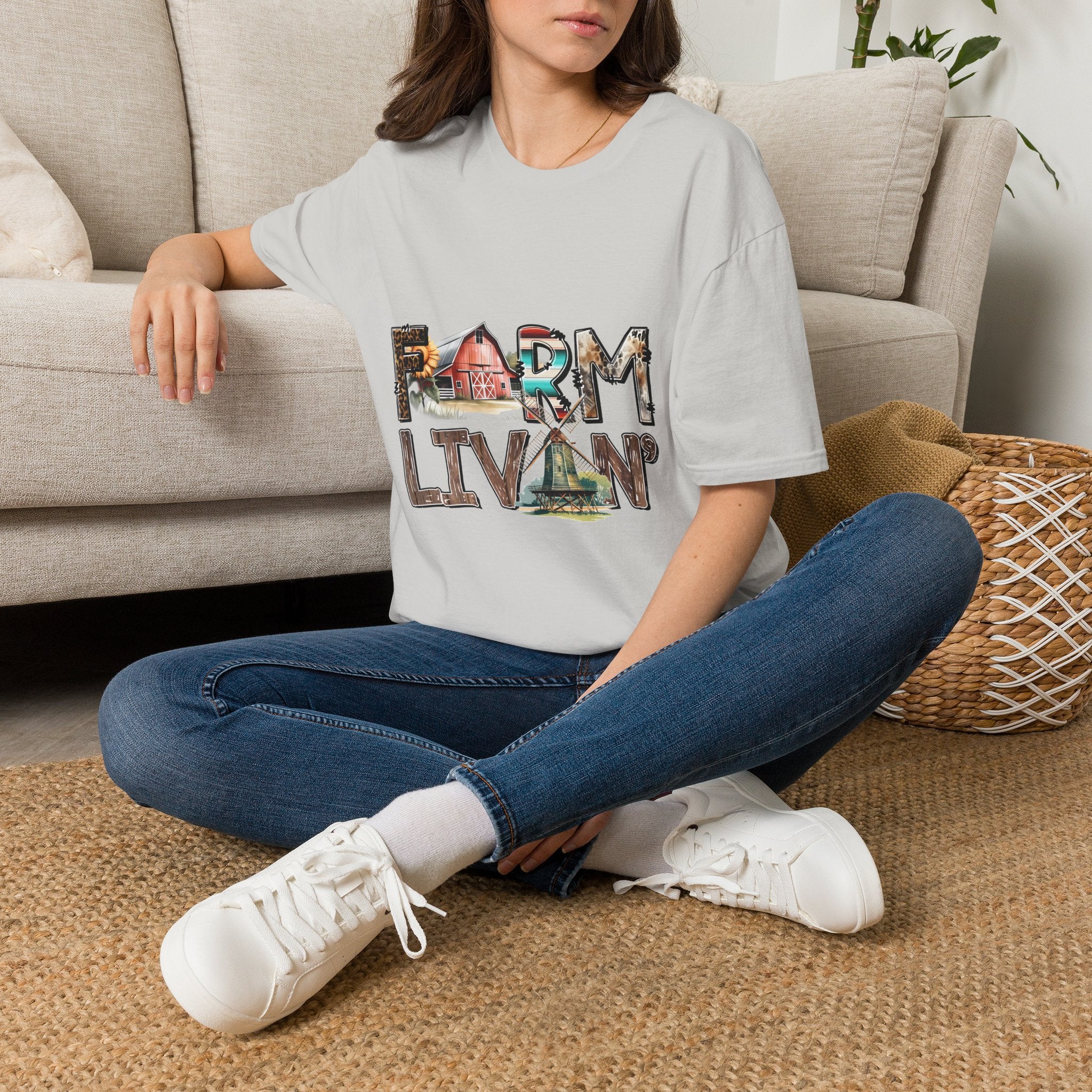 Farm Livin' Graphic T-Shirt — Rustic Barn Country Life Tee