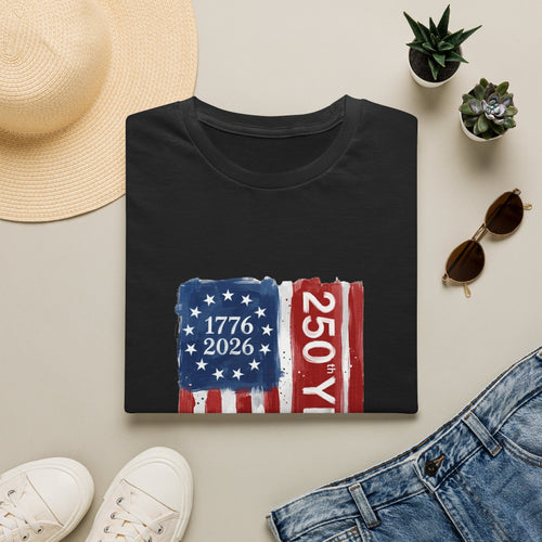 250 Years Flag T‑Shirt — 1776–2026 American Bicentennial Patriotic Tee