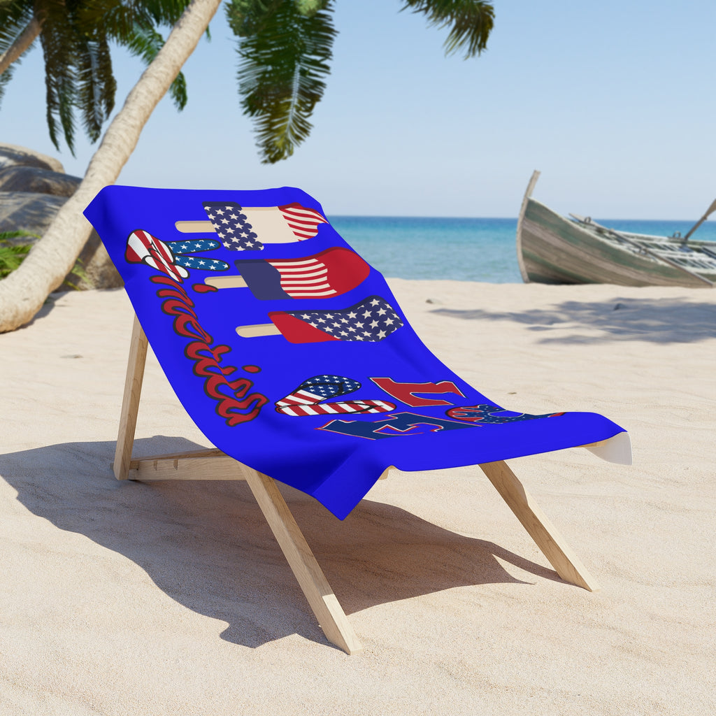'Merica Patriotic Beach Towel – USA Flag Popsicle & LOVE Summer Towel