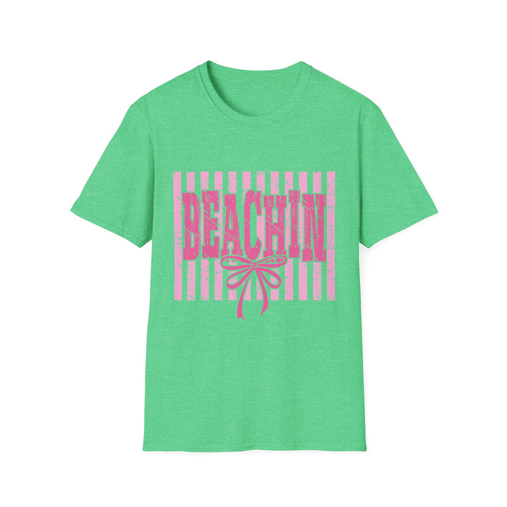 Beachin' Pink Striped Graphic T-Shirt | Summer Beach Vibes