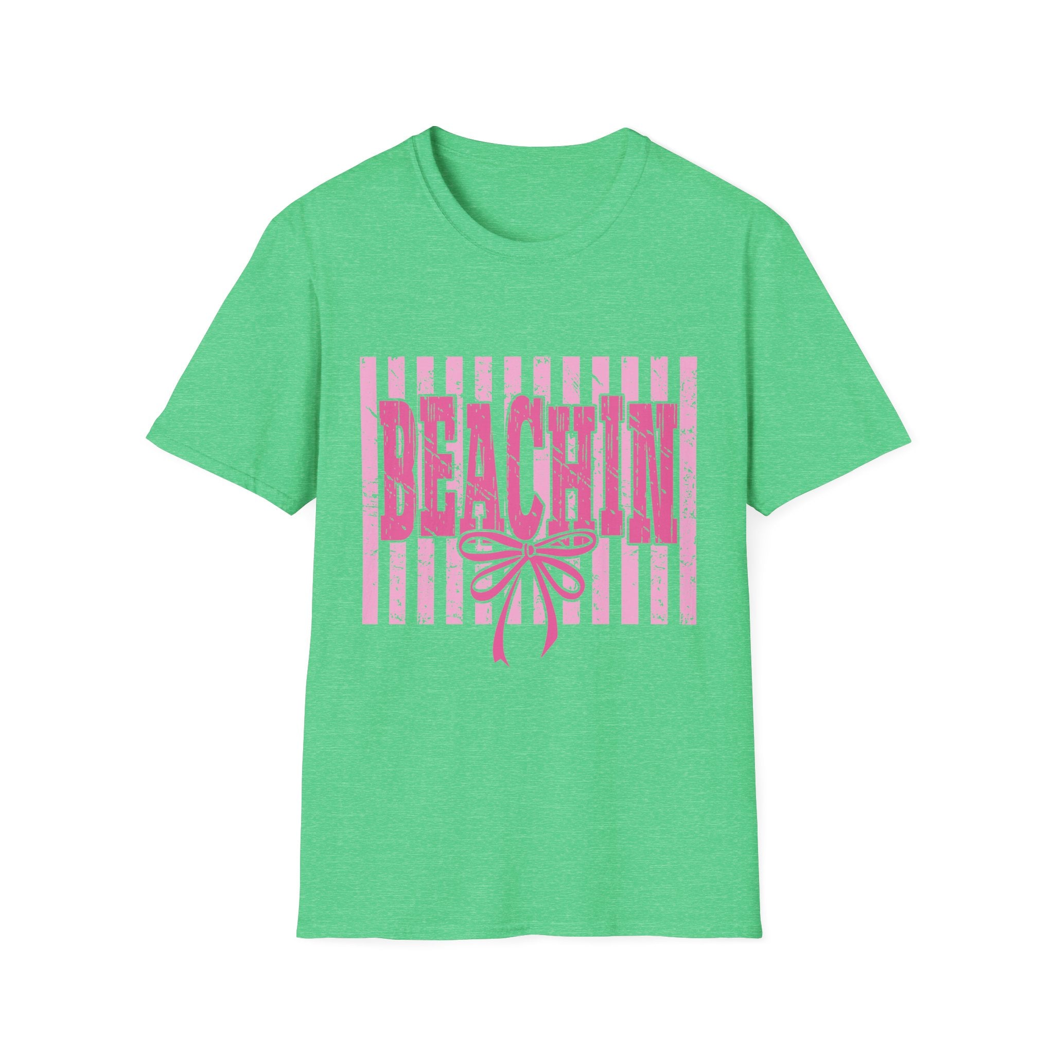Beachin' Pink Striped Graphic T-Shirt | Summer Beach Vibes