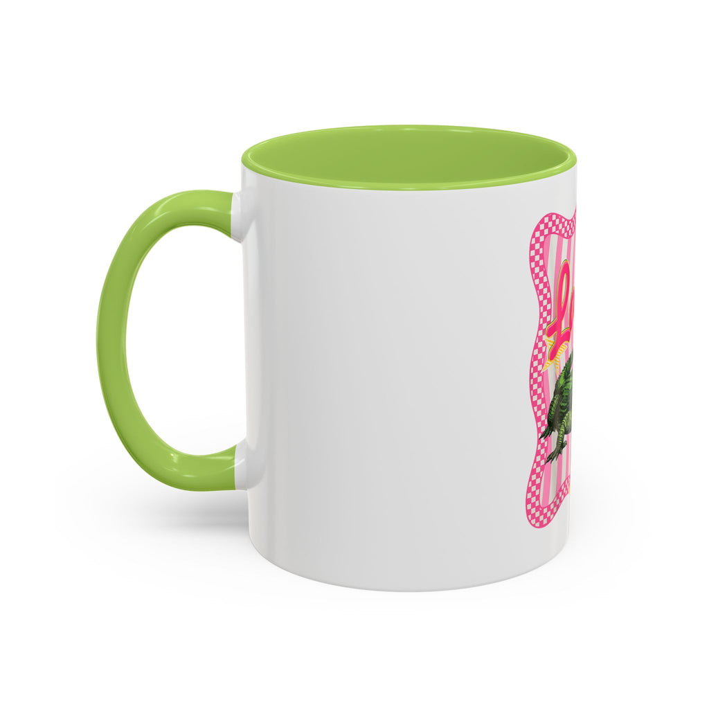Coffee Mug - 'Later' Retro Pink Gator Accent Mug (11/15oz)