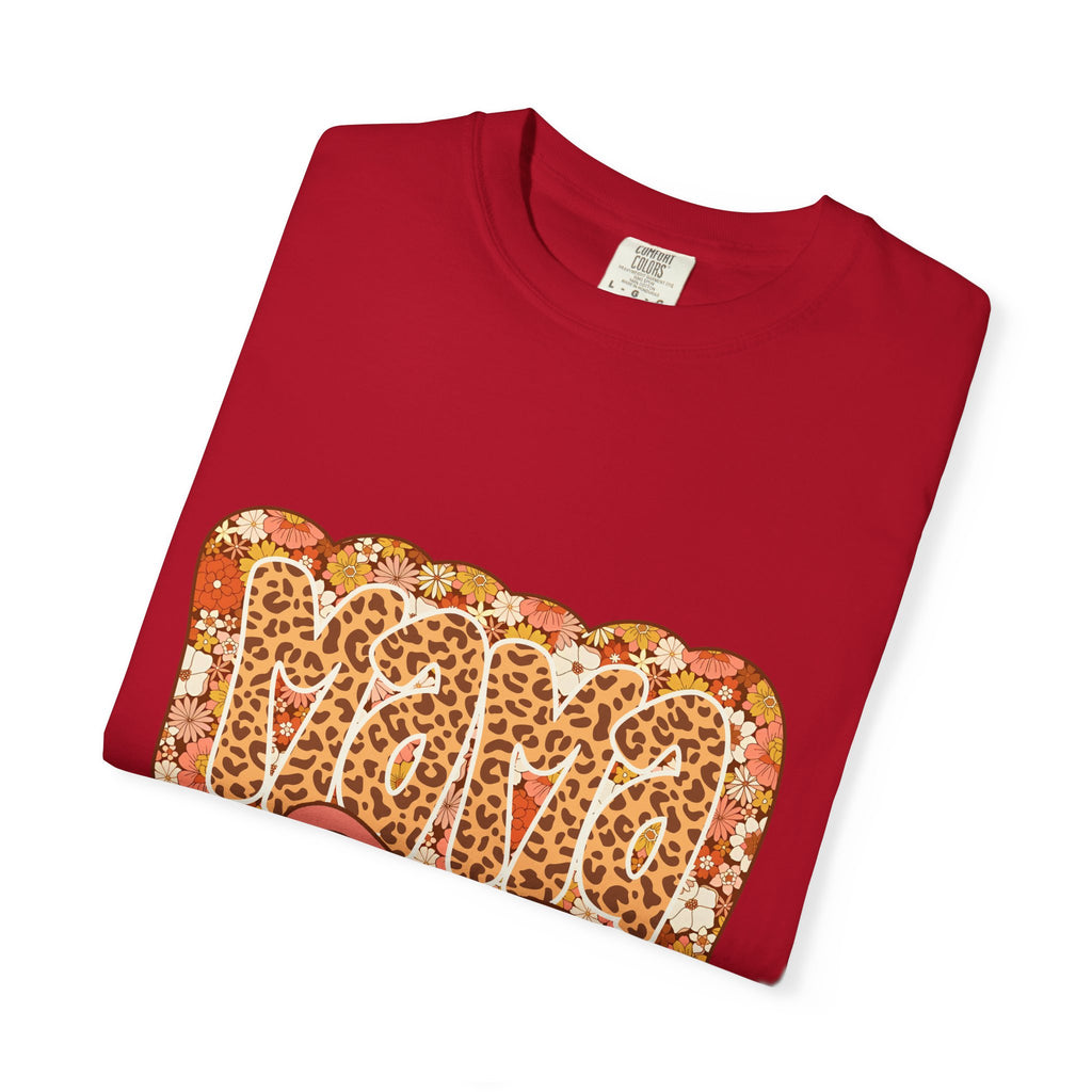 Mama Floral Bonnet T-Shirt Comfort Colors® Leopard Print Mama Shirt,Coquette Bow Mom T-shirt,Mother's Day Gift,Gift for New Mom