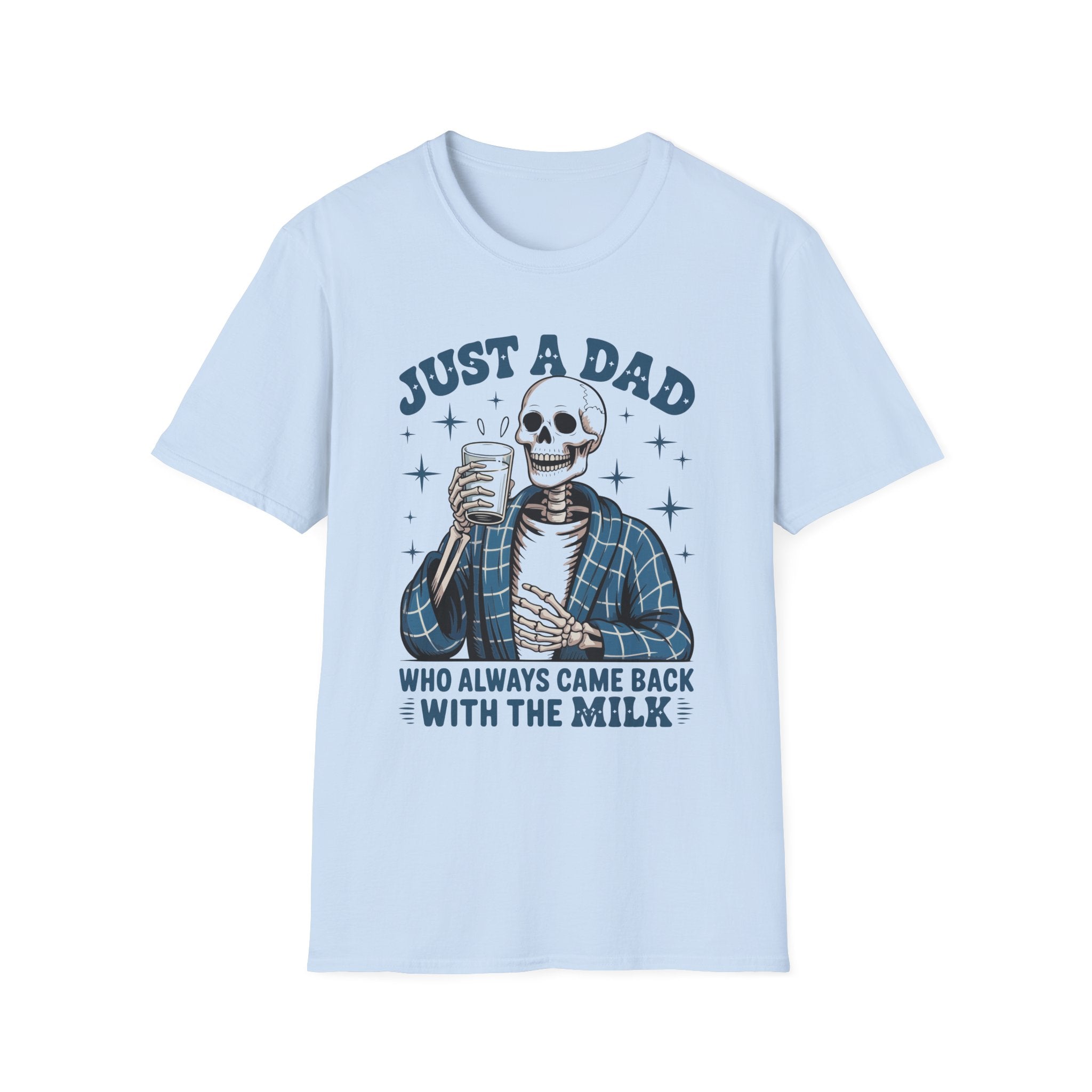 Just a Dad T-Shirt — 'Just a Dad Who Always Came Back With the Milk' Skeleton Vintage Tee