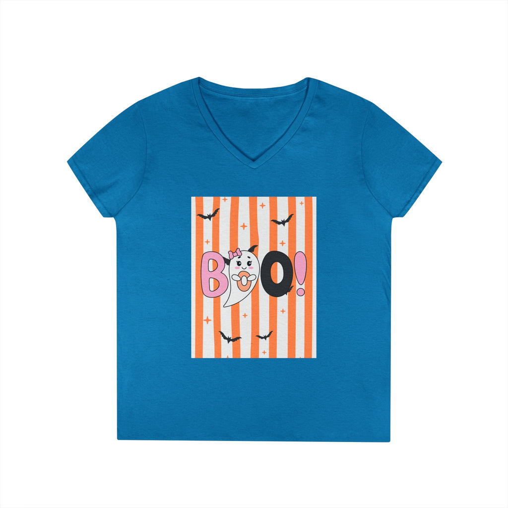 Boo! Ghost Halloween V‑Neck Tee