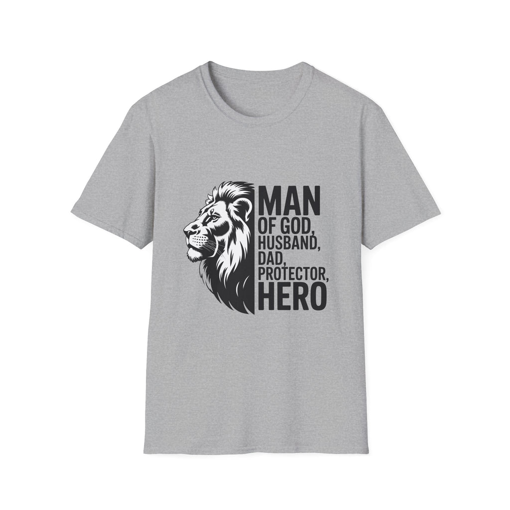 Man of God Husband Dad Protector Hero T-Shirt