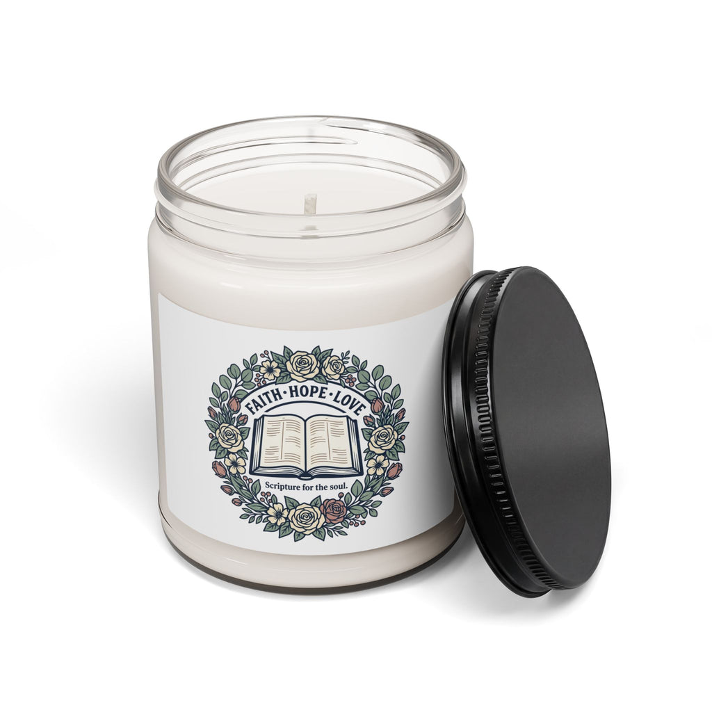 Faith, Hope & Love Scented Soy Candle — 9oz Inspirational Scripture Candle