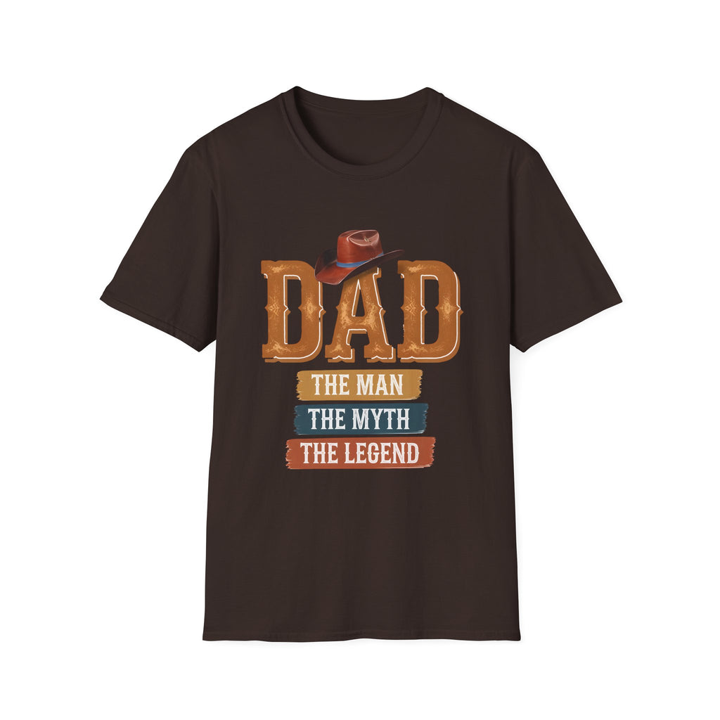 Dad Cowboy T-Shirt — "DAD" with Hat & "The Man The Myth The Legend" Design