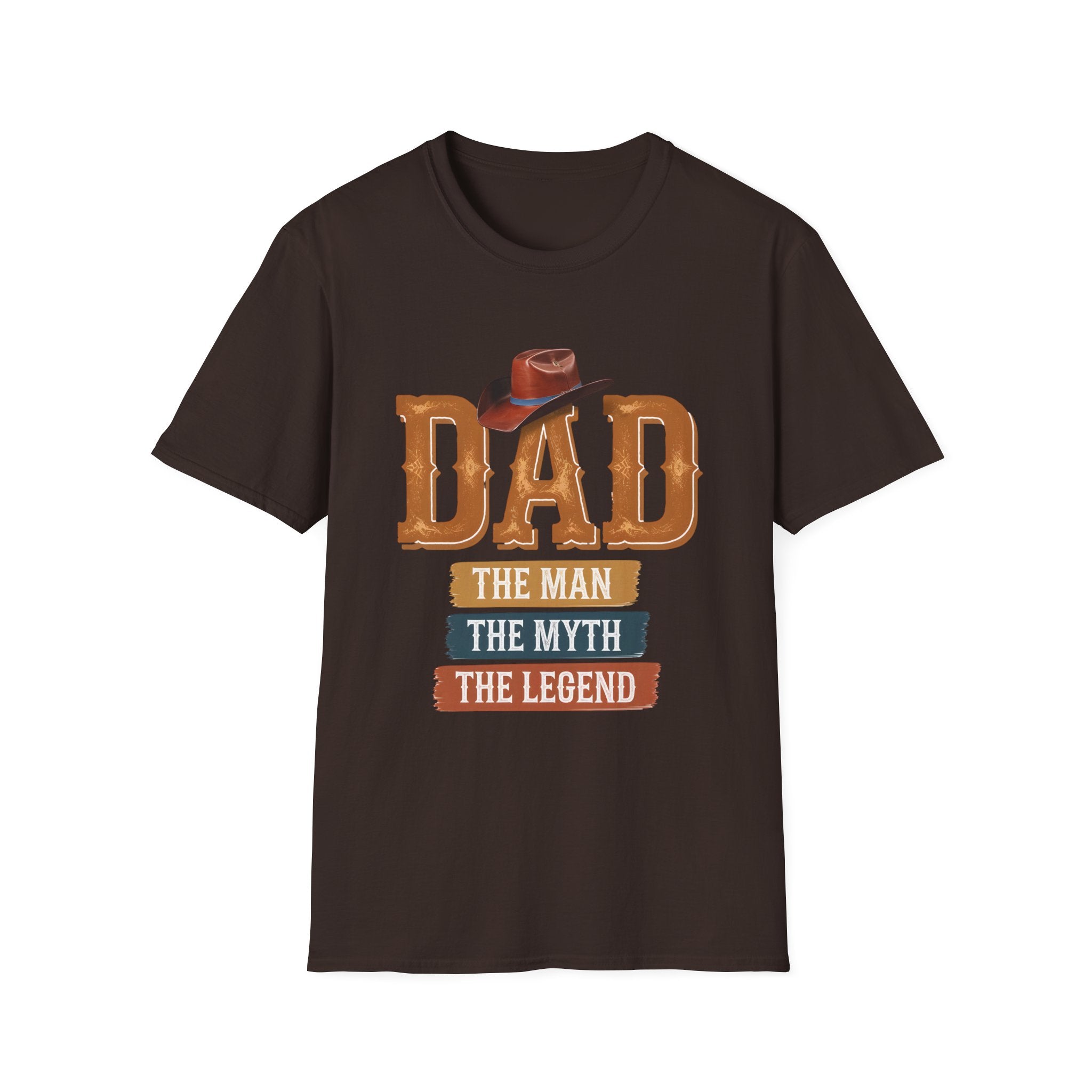 Dad Cowboy T-Shirt — "DAD" with Hat & "The Man The Myth The Legend" Design
