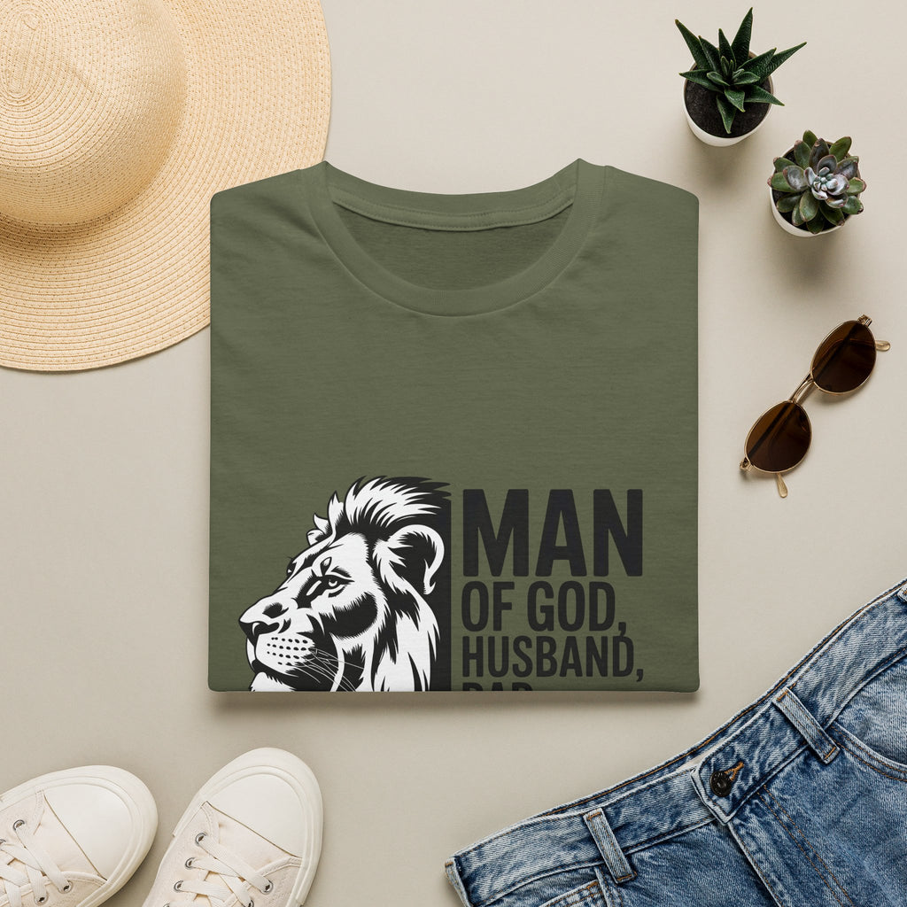 Man of God Husband Dad Protector Hero T-Shirt