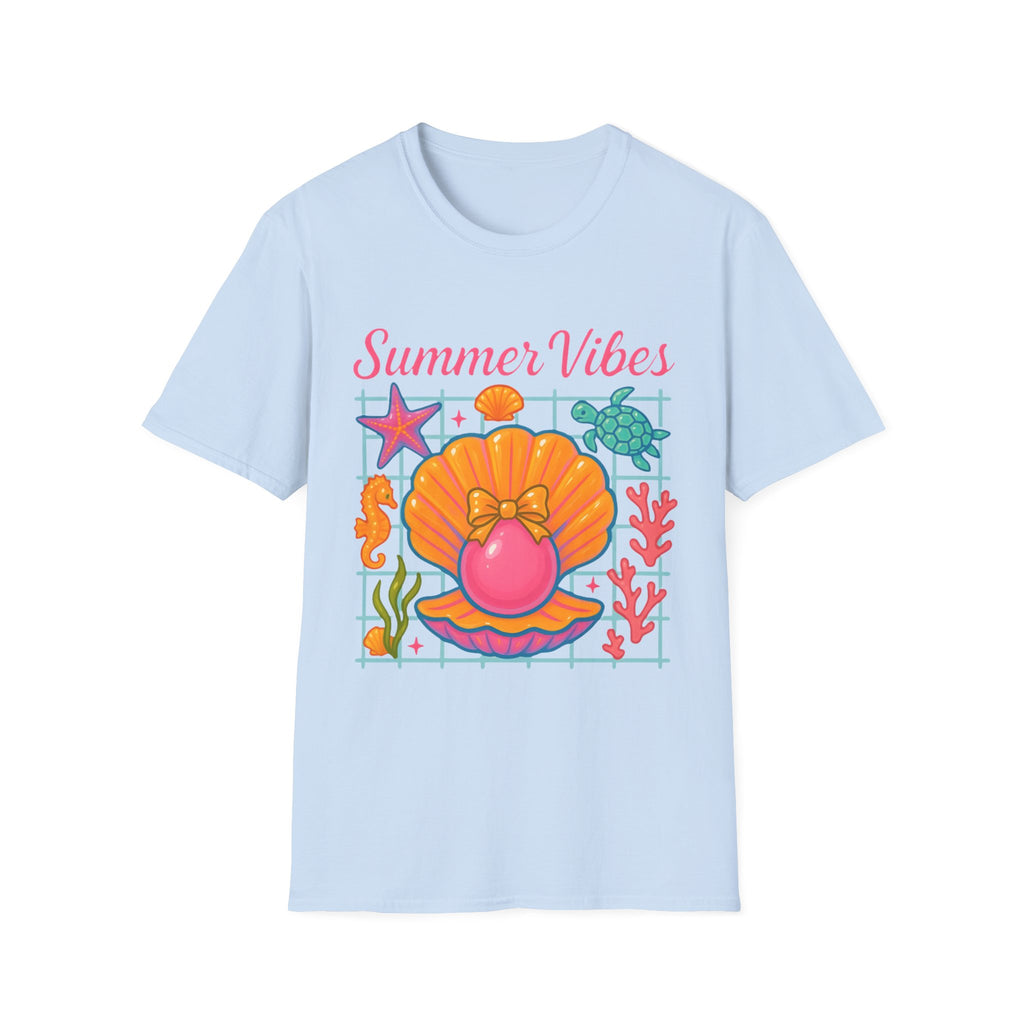 T-Shirt — "Summer Vibes" Seashell & Sea Life Beach Tee