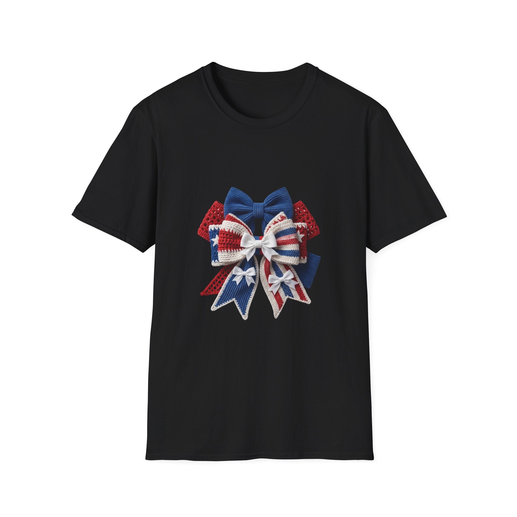 Patriotic Bow T-Shirt — Red White & Blue Ribbon Graphic