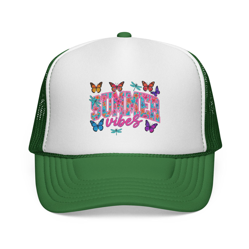 Trucker Cap - 'Butterfly Vibes' Floral Graphic Mesh Hat