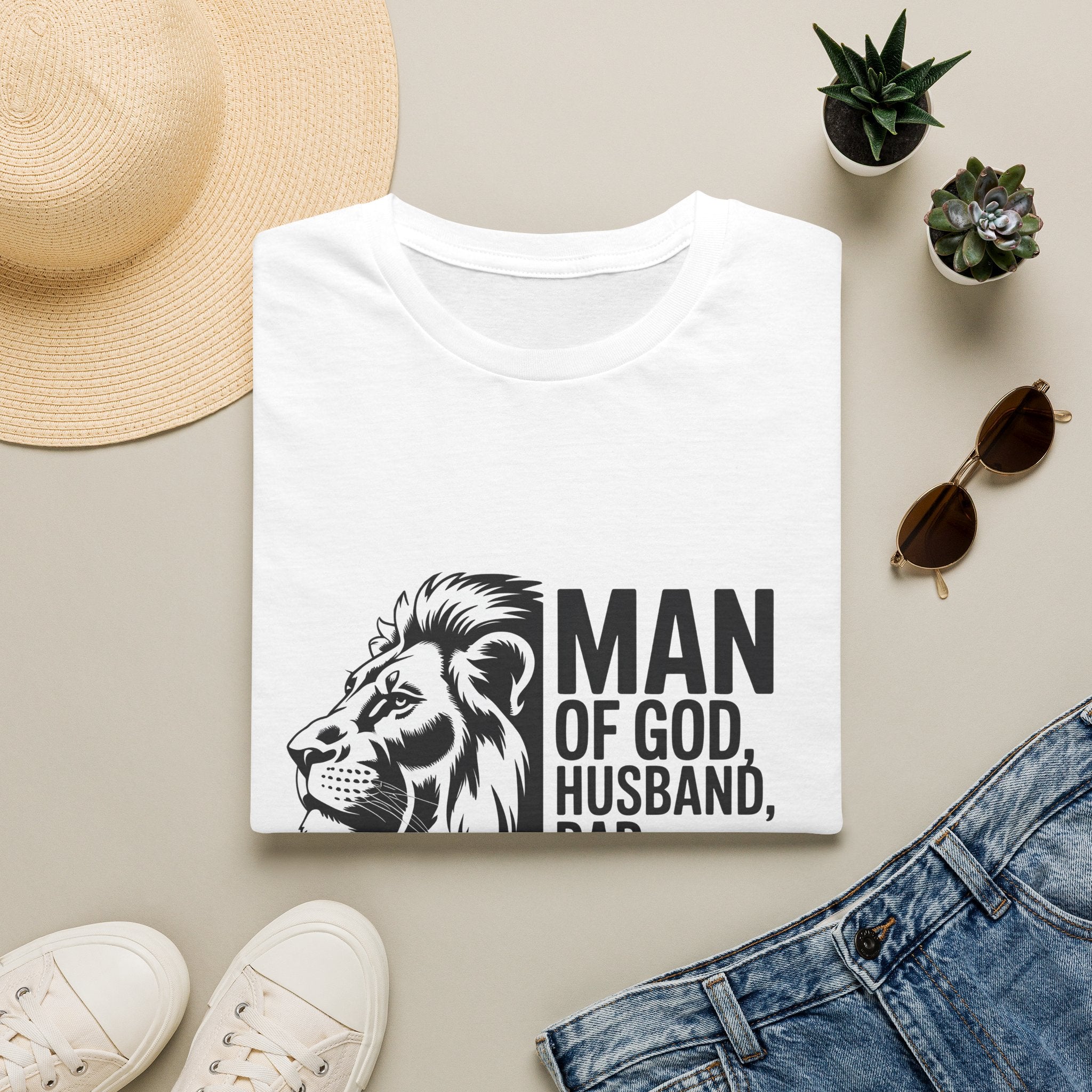Man of God Husband Dad Protector Hero T-Shirt