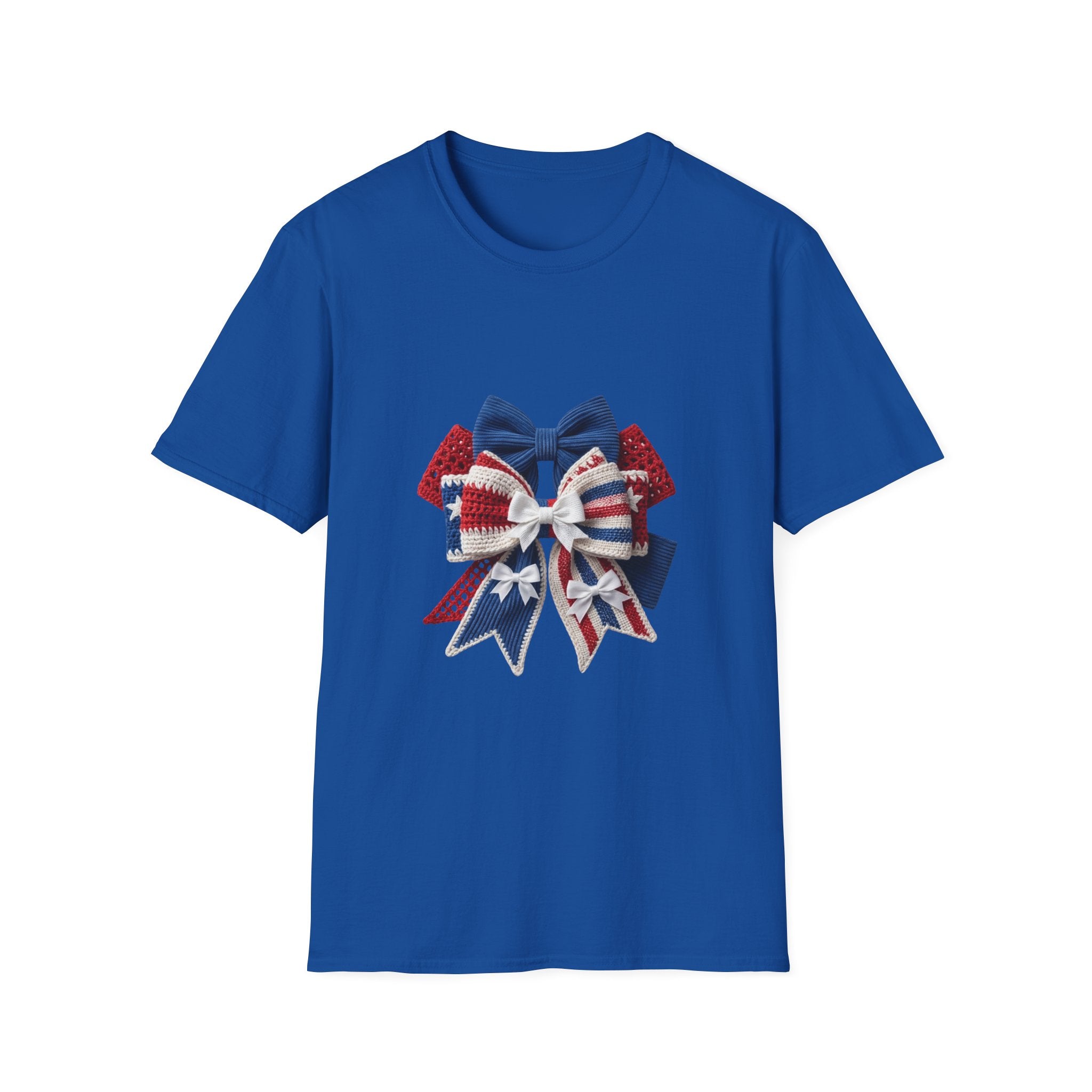 Patriotic Bow T-Shirt — Red White & Blue Ribbon Graphic