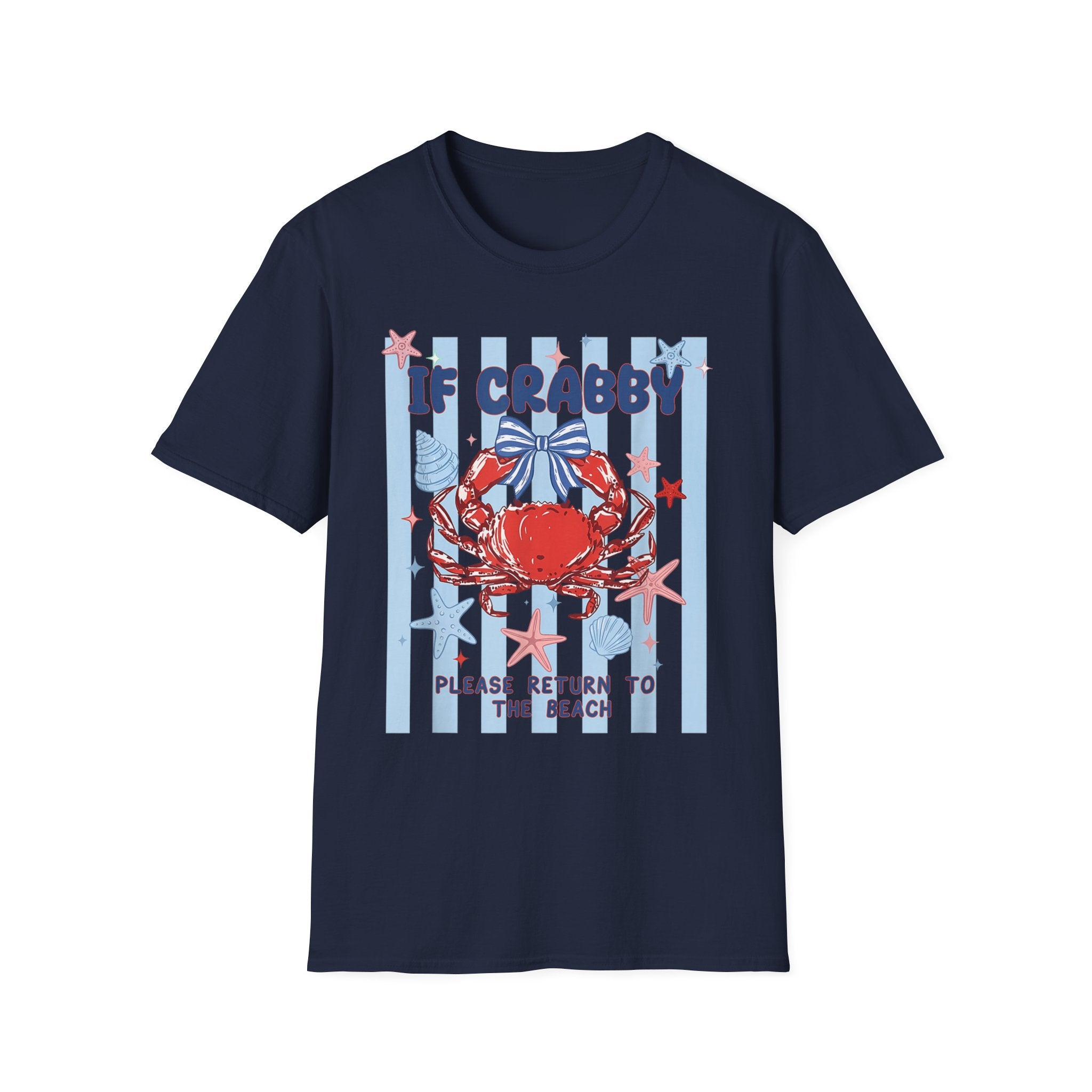 T-Shirt — "If Crabby Please Return to the Beach" Nautical Crab Graphic Tee