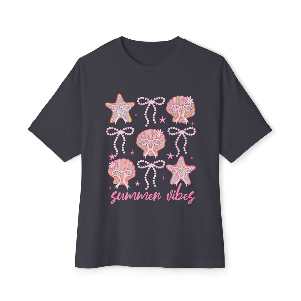 Summer Vibes Seashell & Starfish Boxy Tee