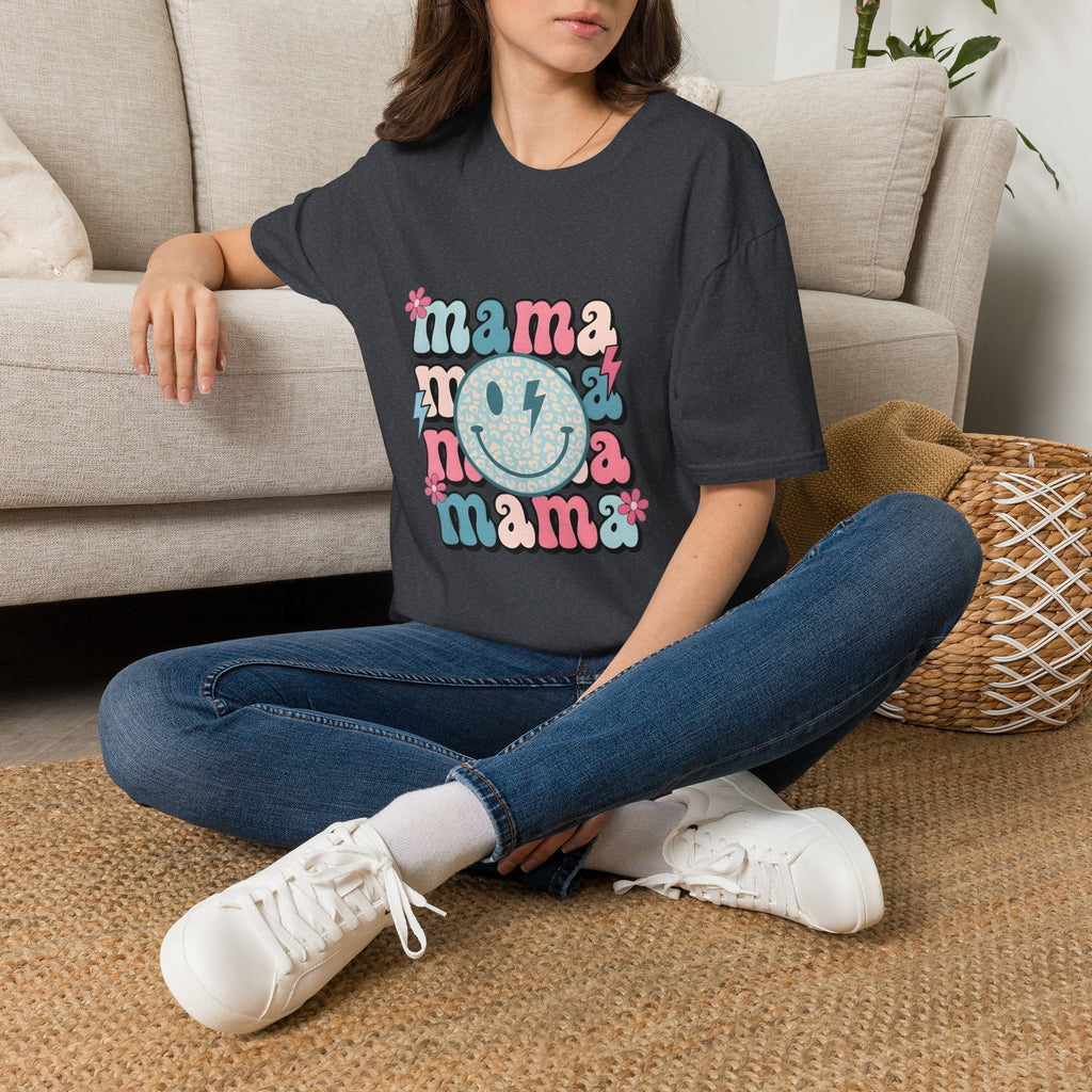 Mama Smile Graphic T-Shirt — Retro Boho 'mama' Design for Mothers, Mother's Day Gift