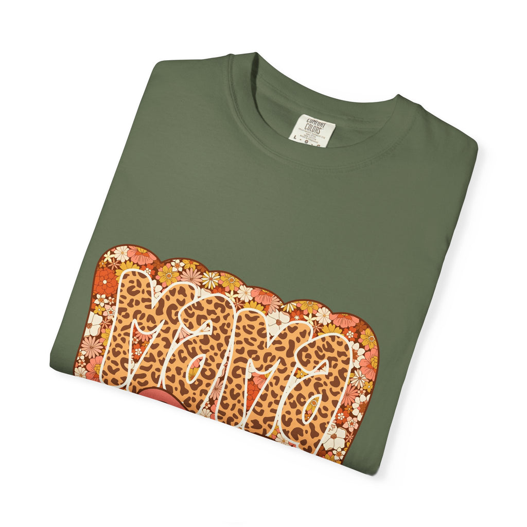 Mama Floral Bonnet T-Shirt Comfort Colors® Leopard Print Mama Shirt,Coquette Bow Mom T-shirt,Mother's Day Gift,Gift for New Mom