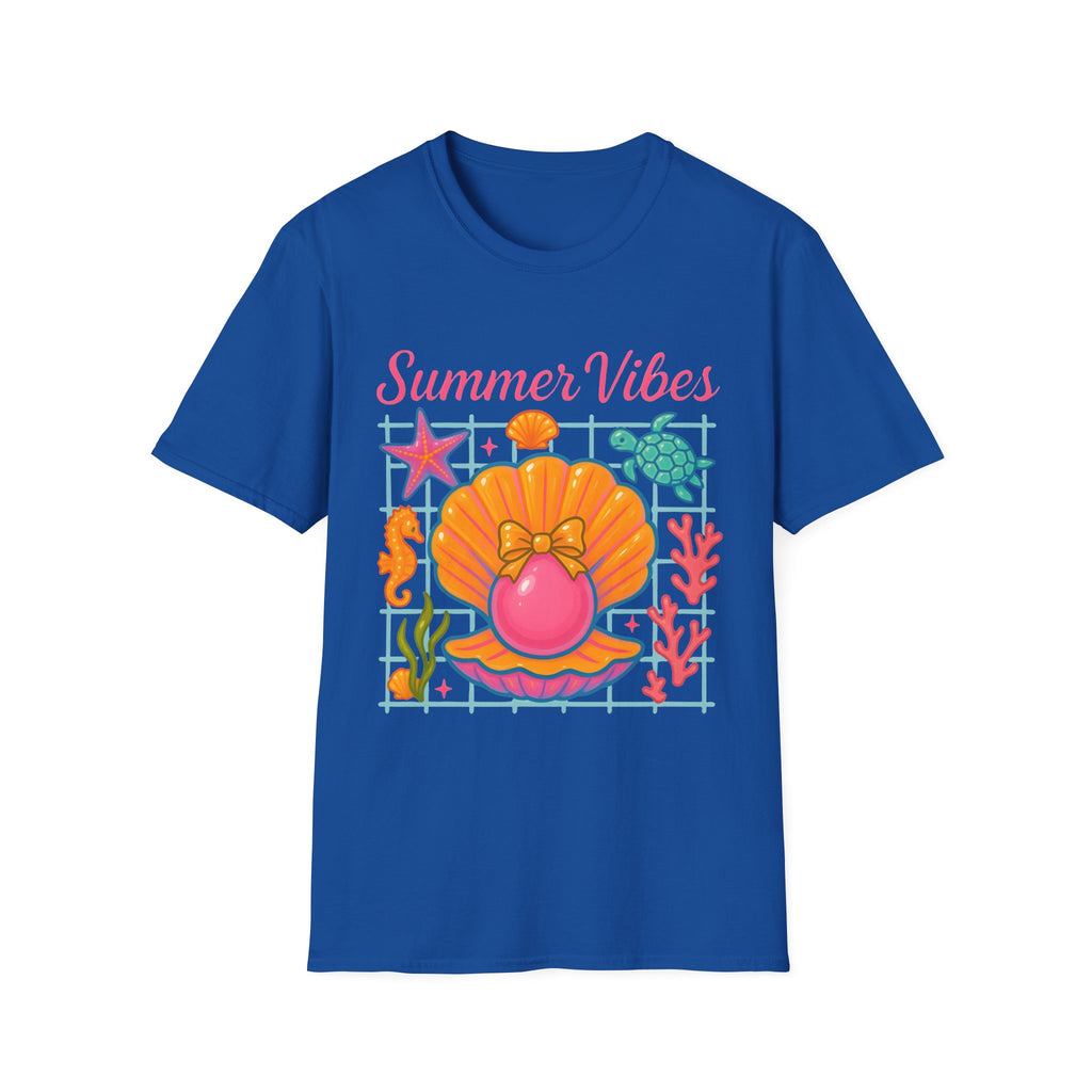 T-Shirt — "Summer Vibes" Seashell & Sea Life Beach Tee