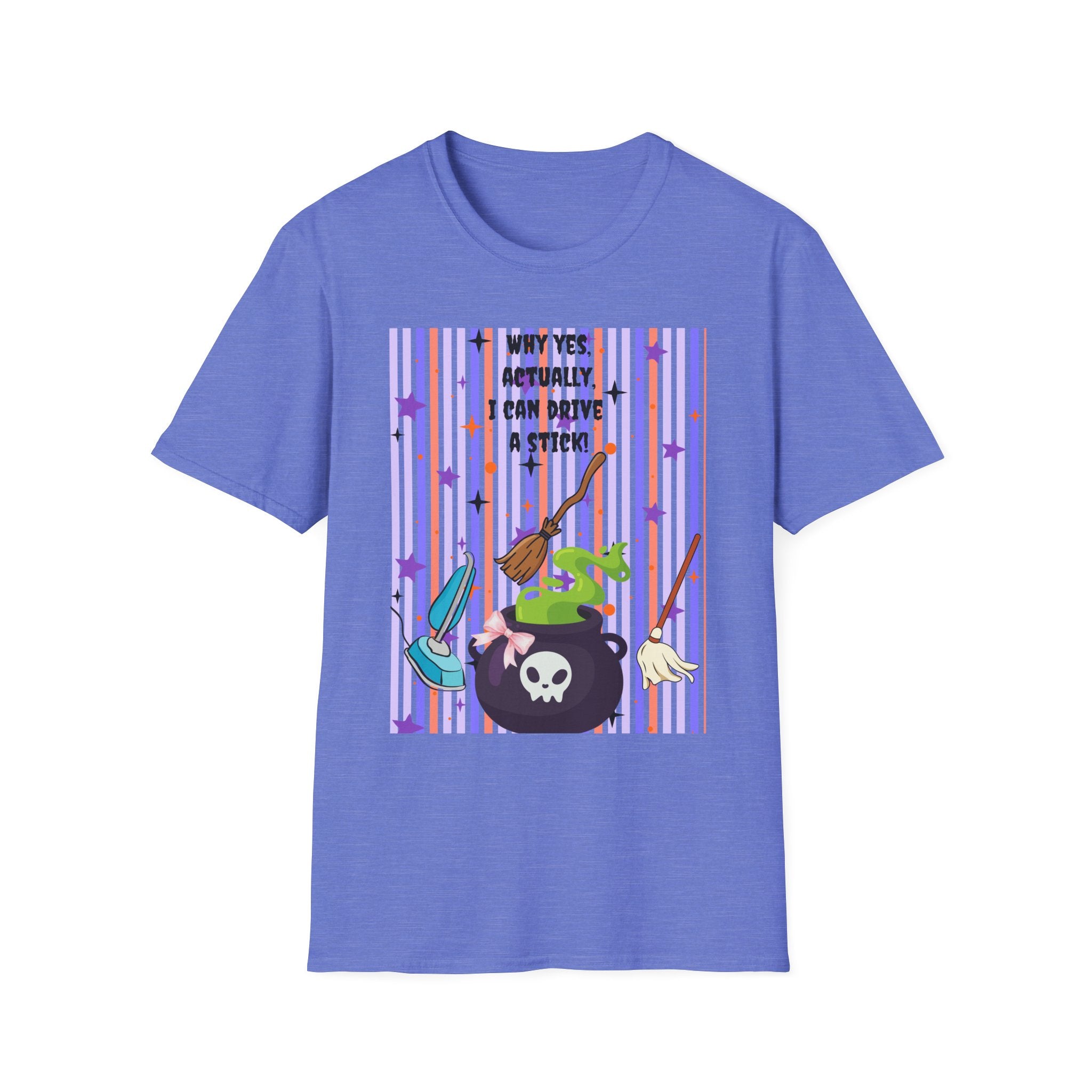 Witchy Broomstick Tee - "Why Yes Actually I Can Drive a Stick" Graphic T-Shirt Hocus Pocus