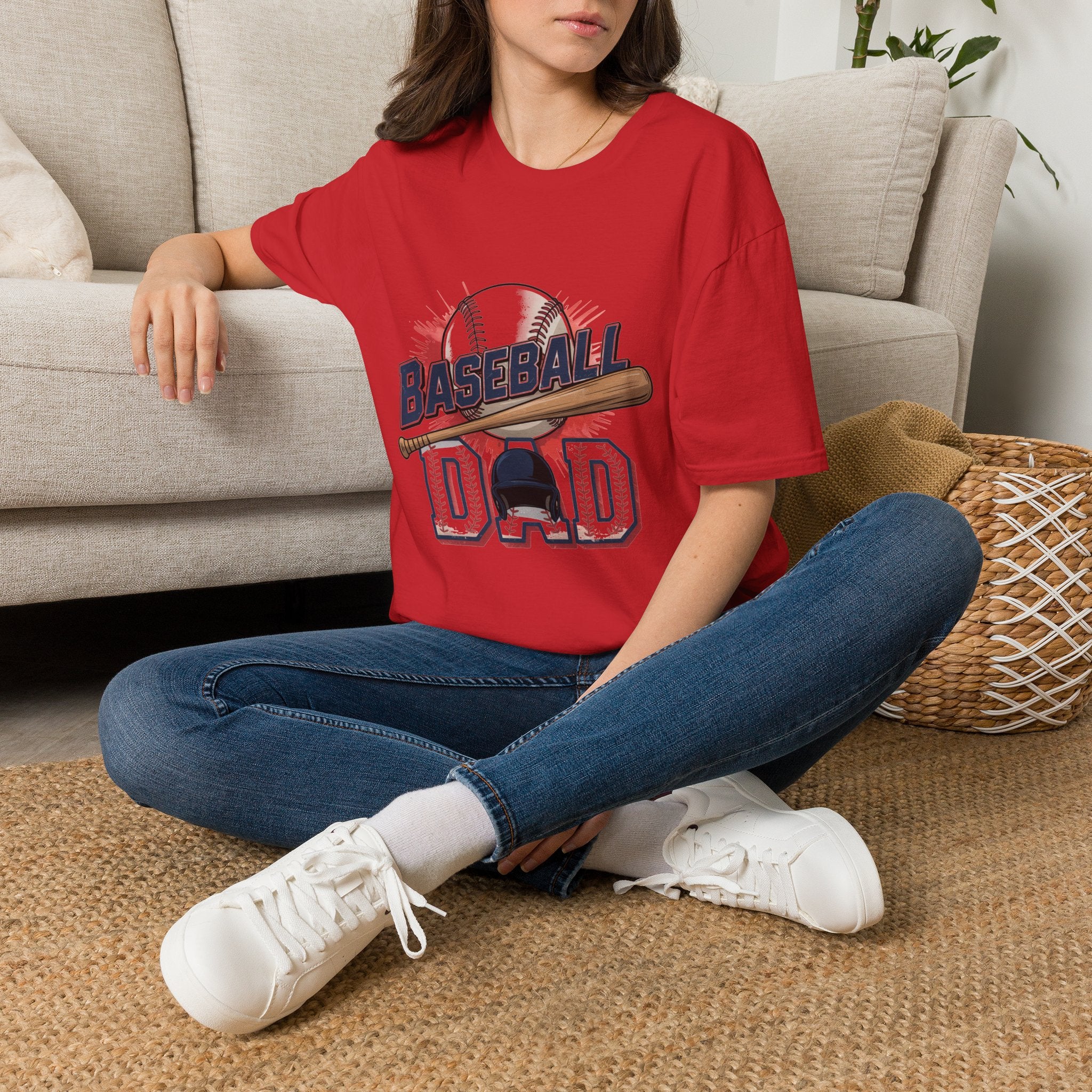 Baseball Dad T-Shirt — Vintage Baseball Ball & Bat Graphic