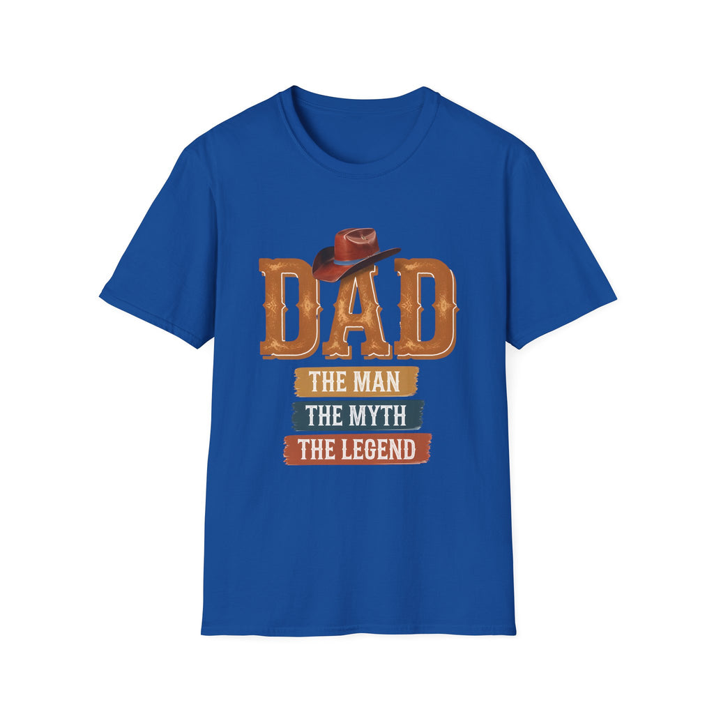 Dad Cowboy T-Shirt — "DAD" with Hat & "The Man The Myth The Legend" Design