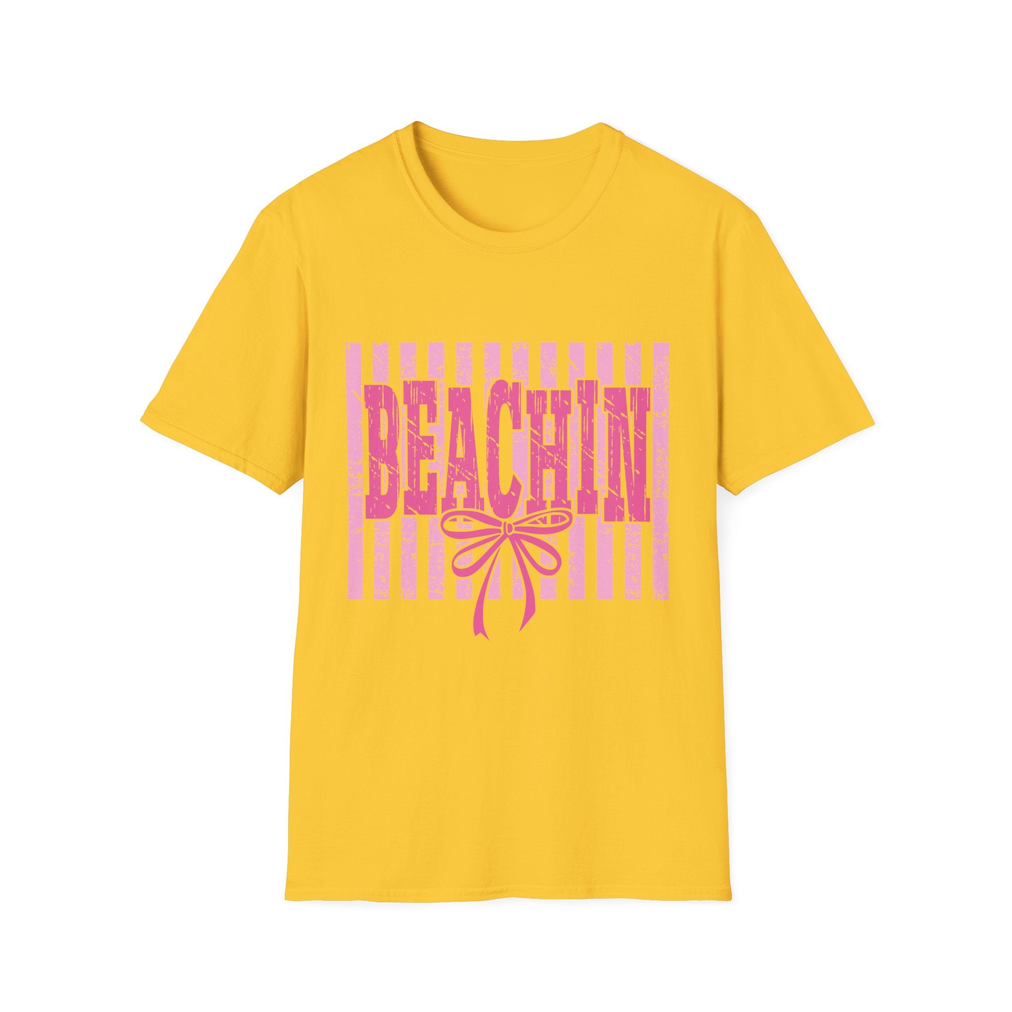 Beachin' Pink Striped Graphic T-Shirt | Summer Beach Vibes