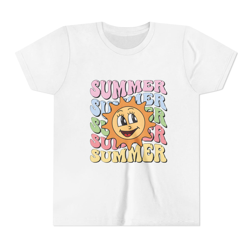 Youth Tee – Retro Happy Sun “Summer” Graphic Kids T-Shirt