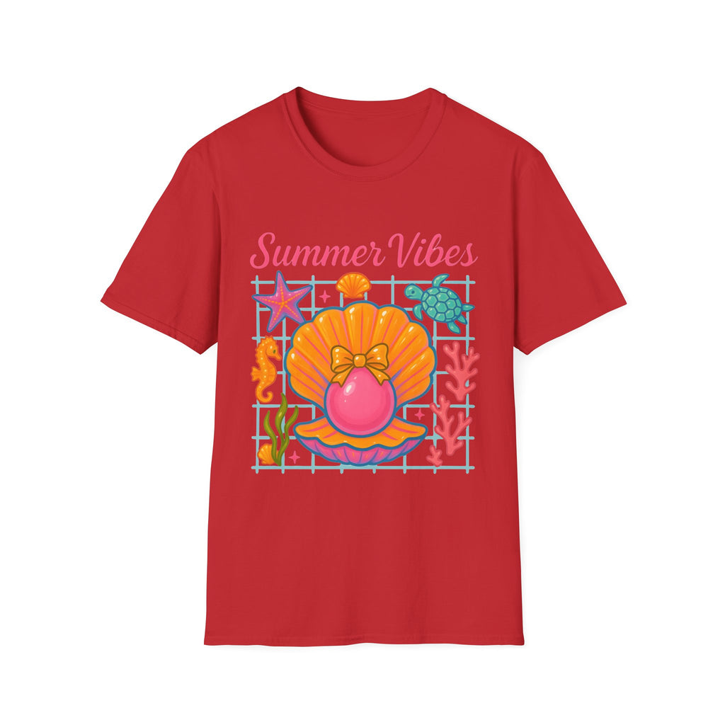 T-Shirt — "Summer Vibes" Seashell & Sea Life Beach Tee