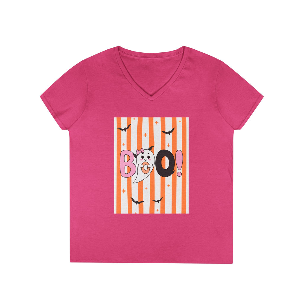 Boo! Ghost Halloween V‑Neck Tee