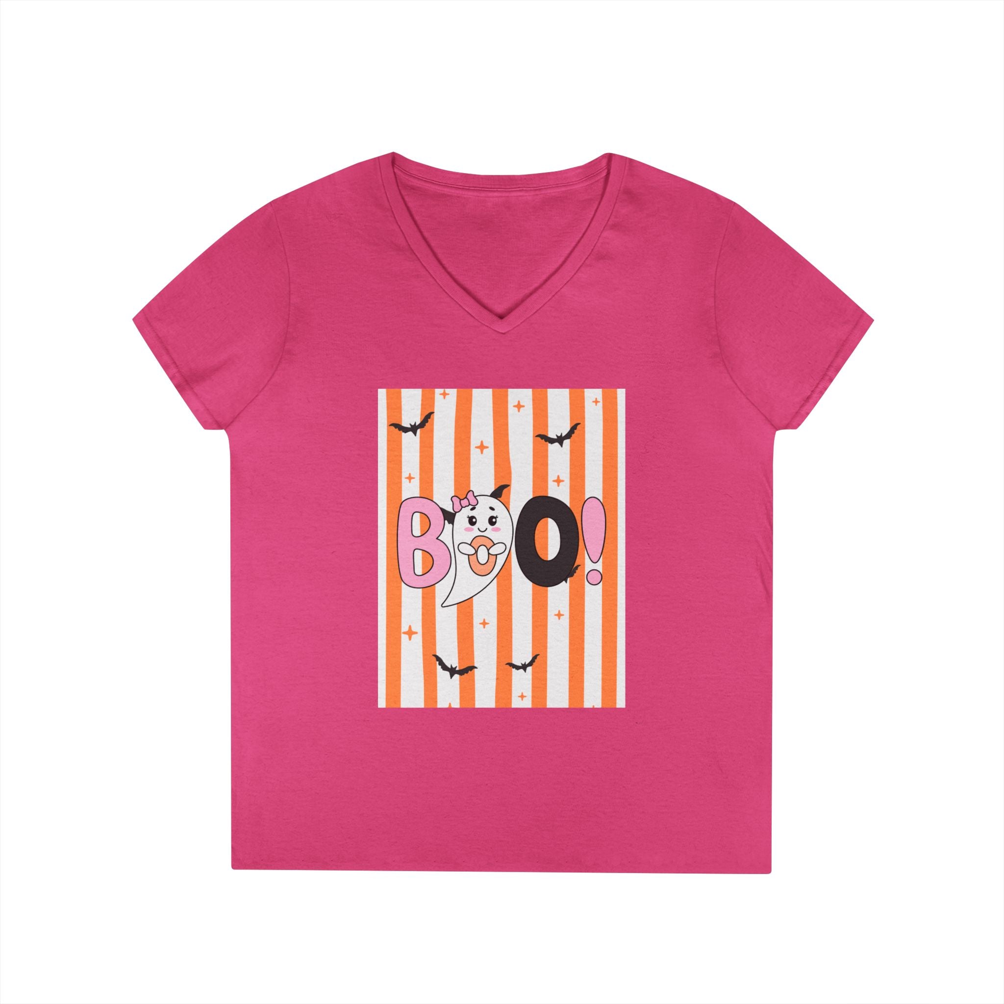 Boo! Ghost Halloween V‑Neck Tee