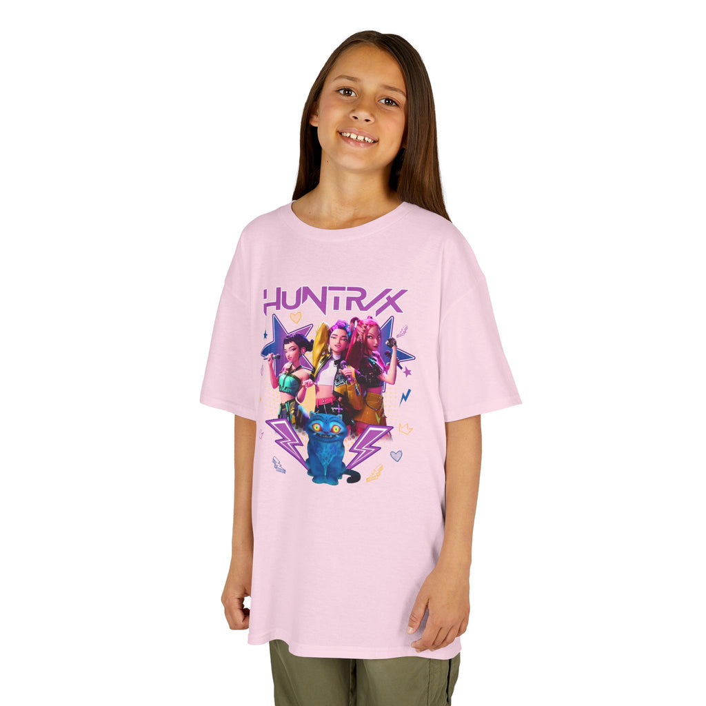 Kids Tee — Colorful 'HUNTRX' Character Graphic Shirt