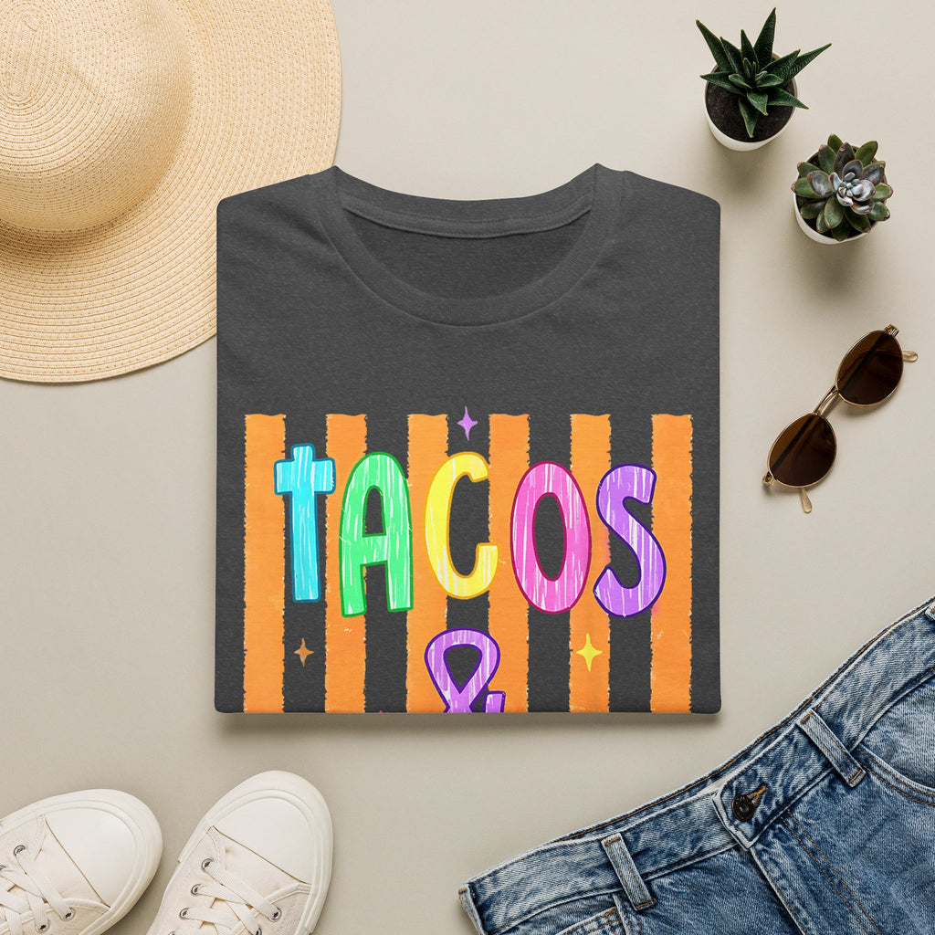 T-Shirt — "Tacos & Margs" Colorful Striped Graphic Tee