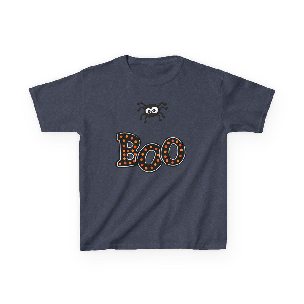 Kids Halloween Tee - "Boo" Spider Web Graphic