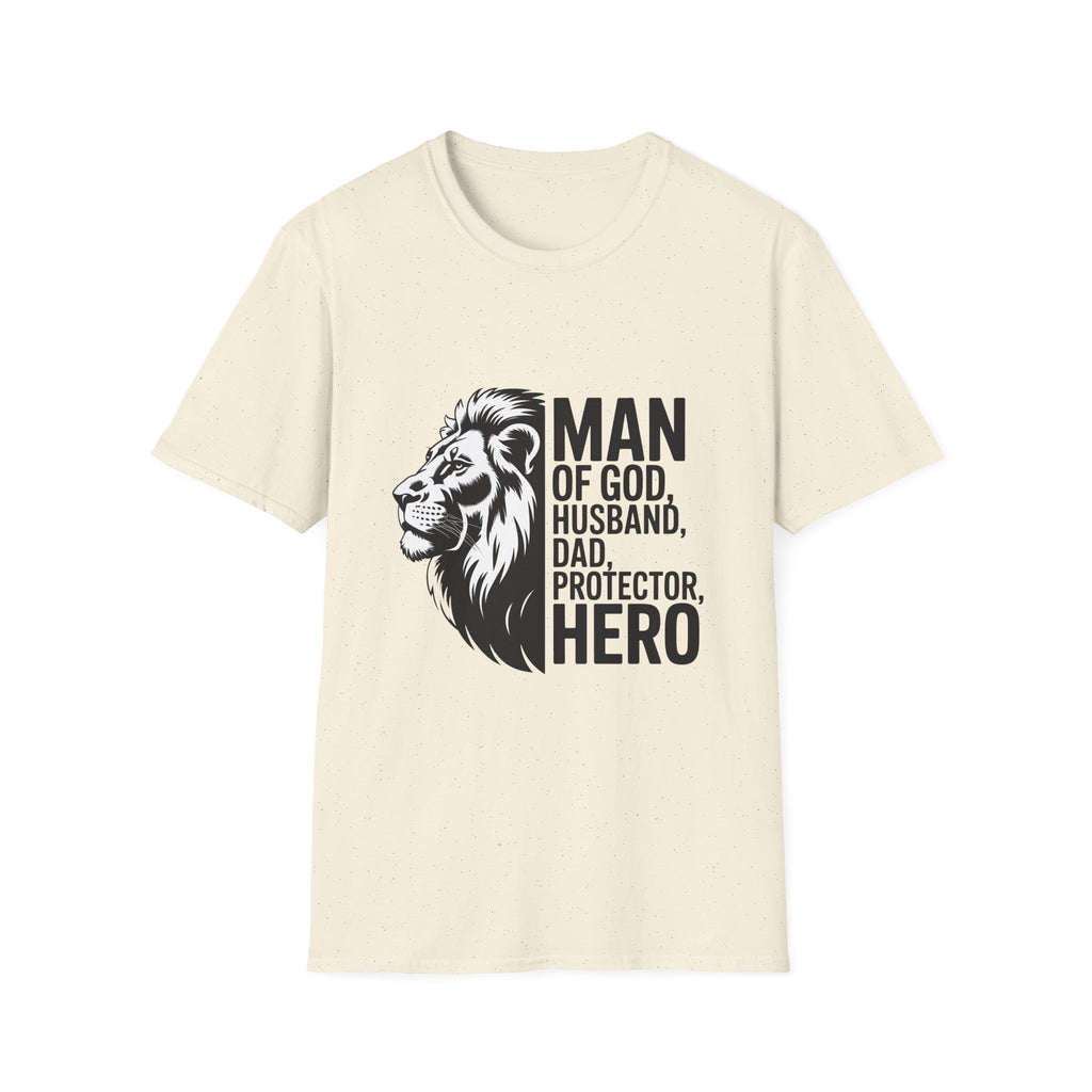 Man of God Husband Dad Protector Hero T-Shirt