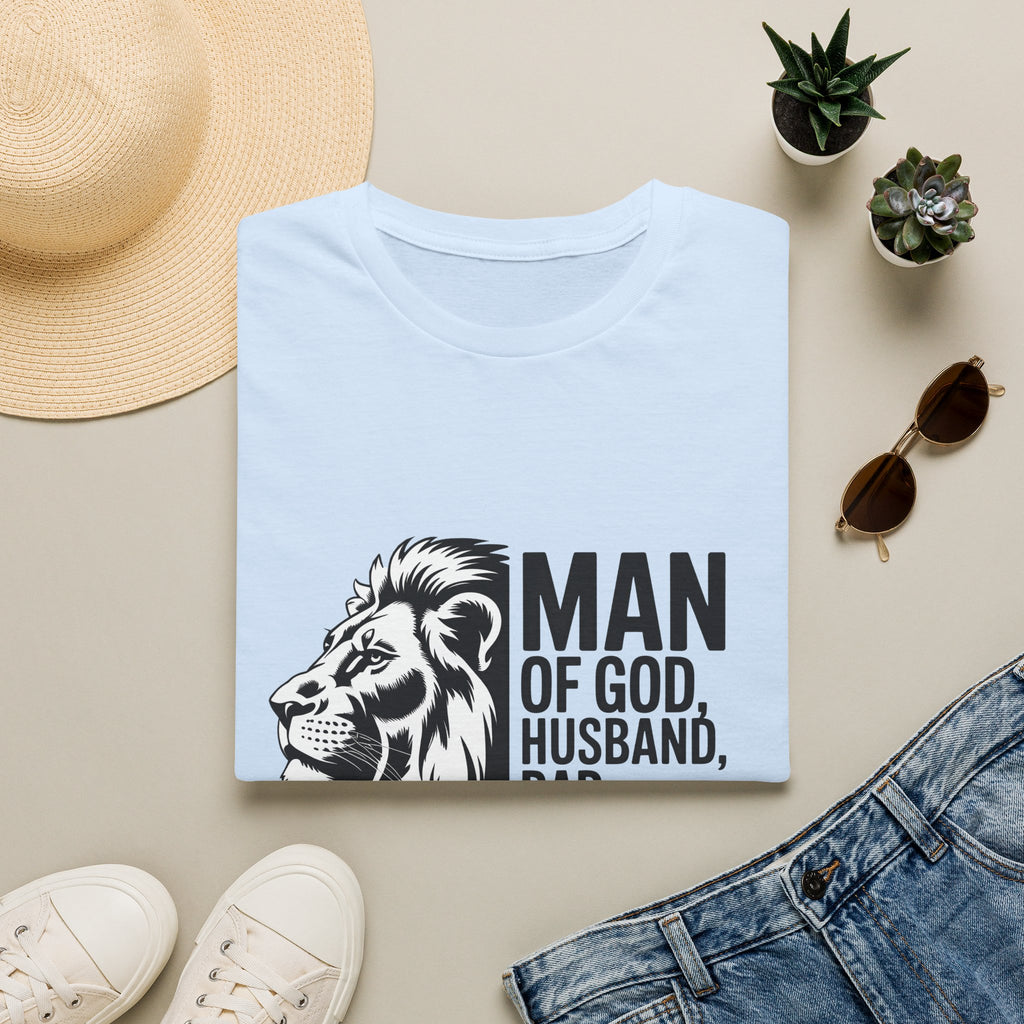 Man of God Husband Dad Protector Hero T-Shirt