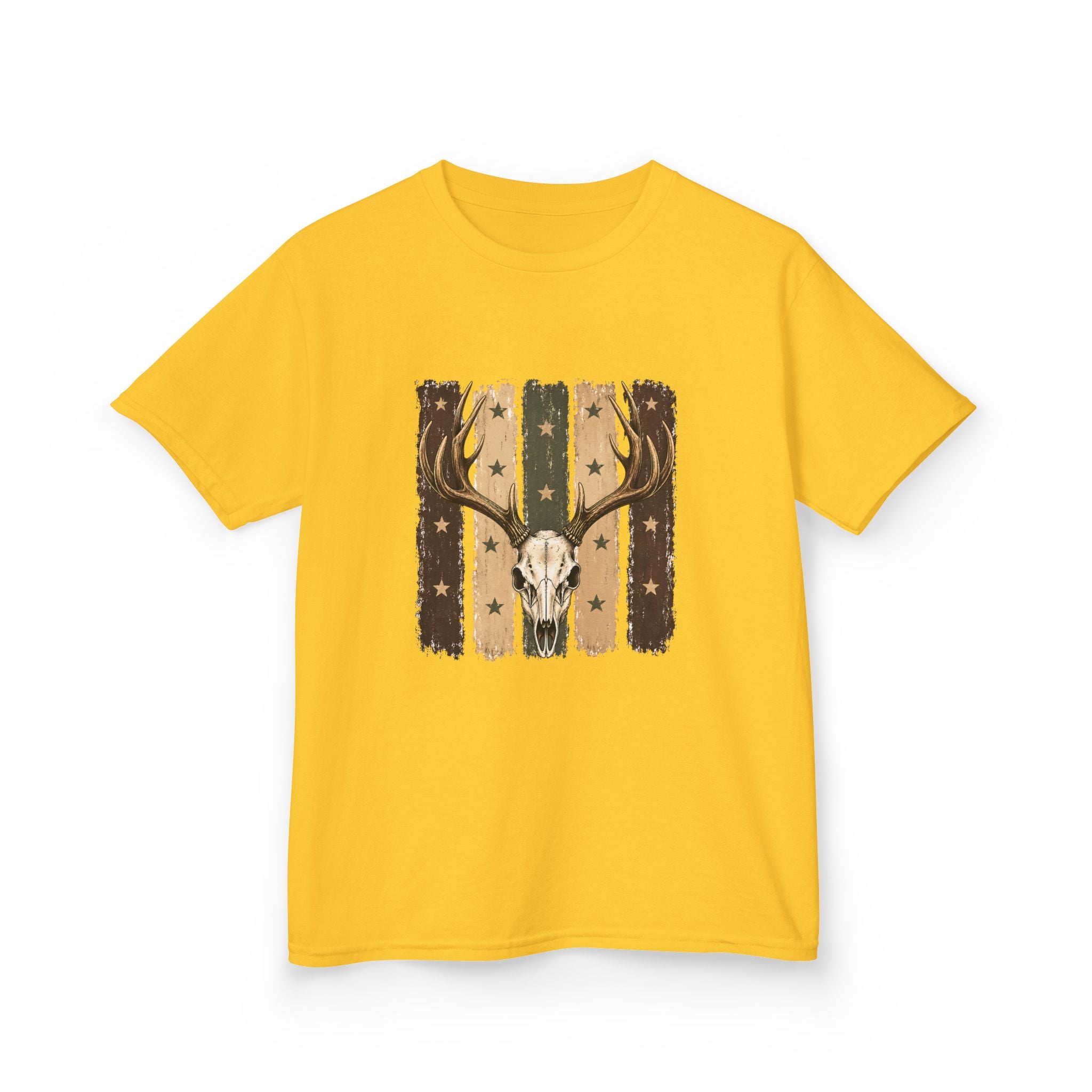Kids Deer Skull Tee — Rustic Antler Graphic T-Shirt for Outdoor-Loving Kids