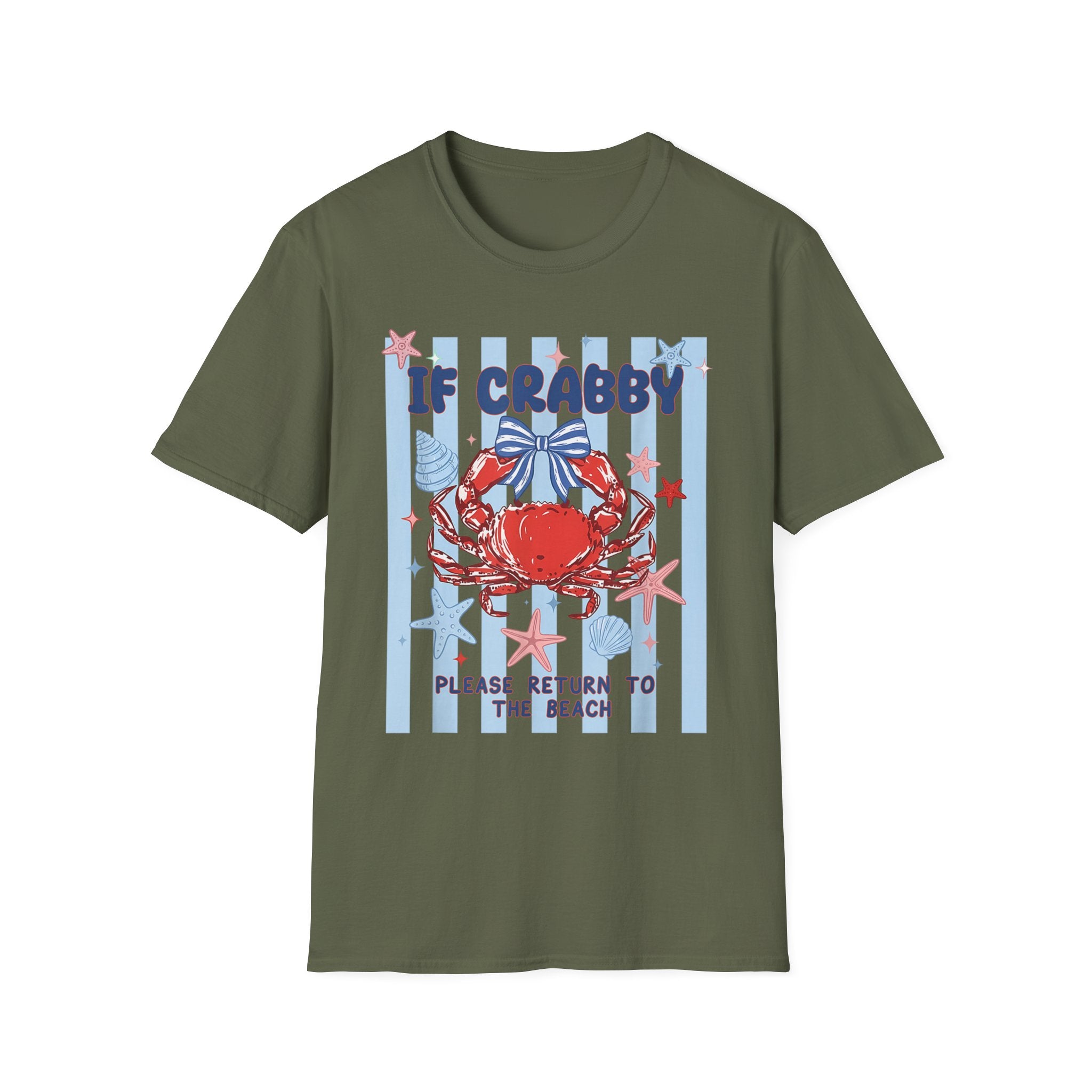 T-Shirt — "If Crabby Please Return to the Beach" Nautical Crab Graphic Tee