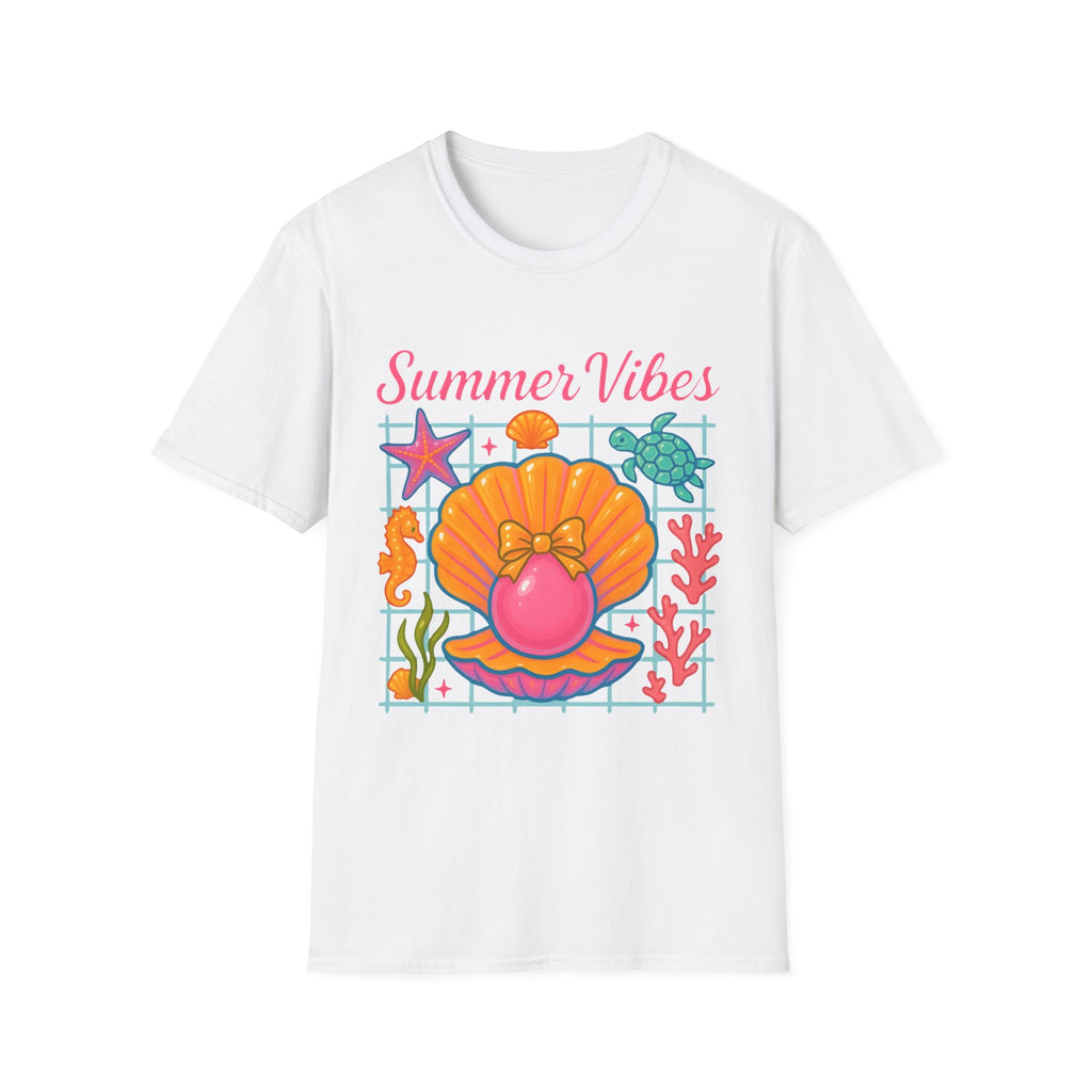 T-Shirt — "Summer Vibes" Seashell & Sea Life Beach Tee