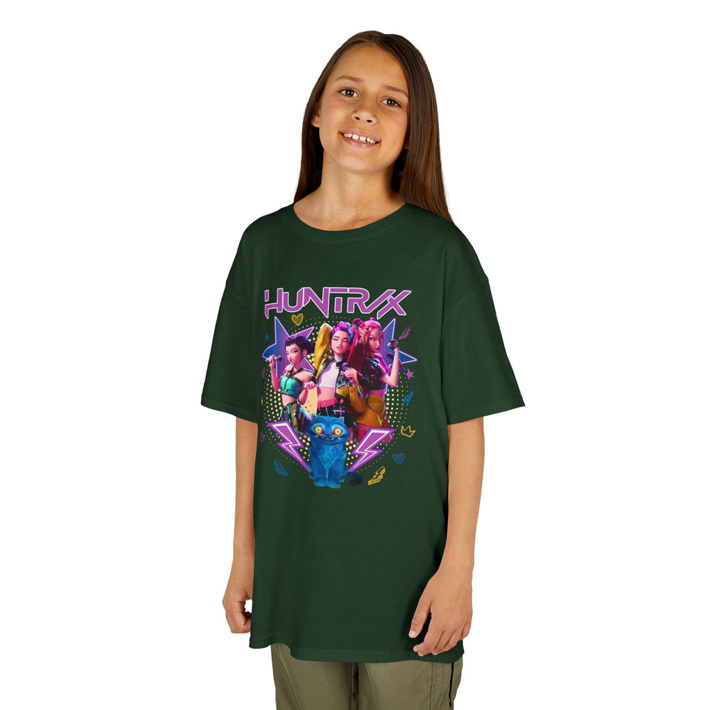 Kids Tee — Colorful 'HUNTRX' Character Graphic Shirt