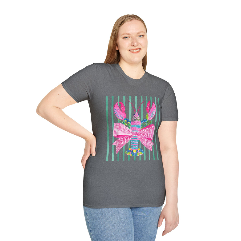 Easter Lobster Tee — Pink Floral Bow Beach Crab T-Shirt