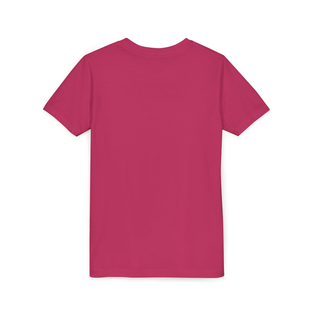 Youth Tee — "Sunshine and Jesus" Pink & Yellow Striped Christian Graphic