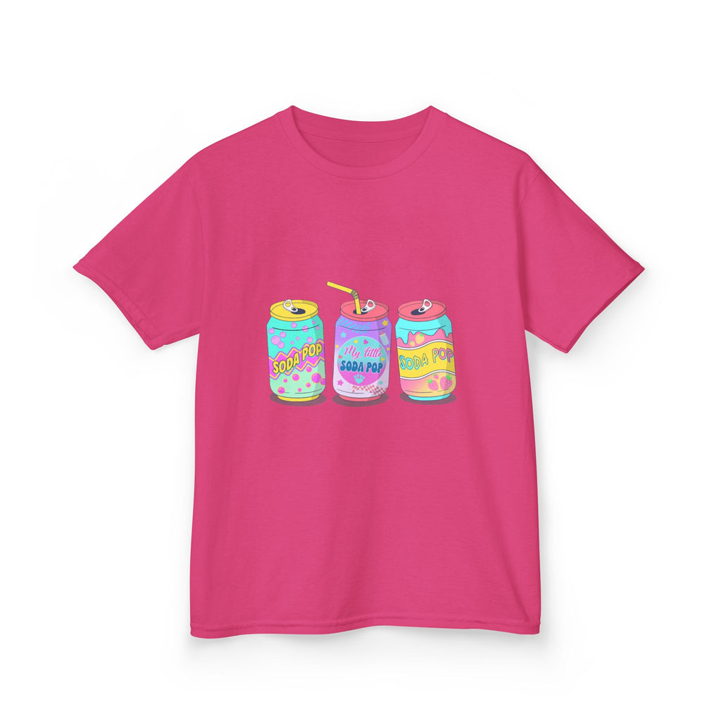 Kids T-Shirt — Colorful Soda Can Trio Graphic Tee (Cute Retro Drink Design)