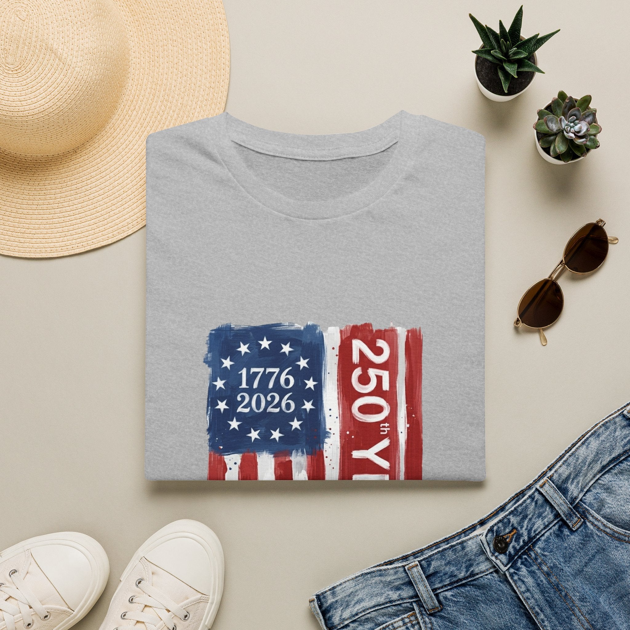 250 Years Flag T‑Shirt — 1776–2026 American Bicentennial Patriotic Tee