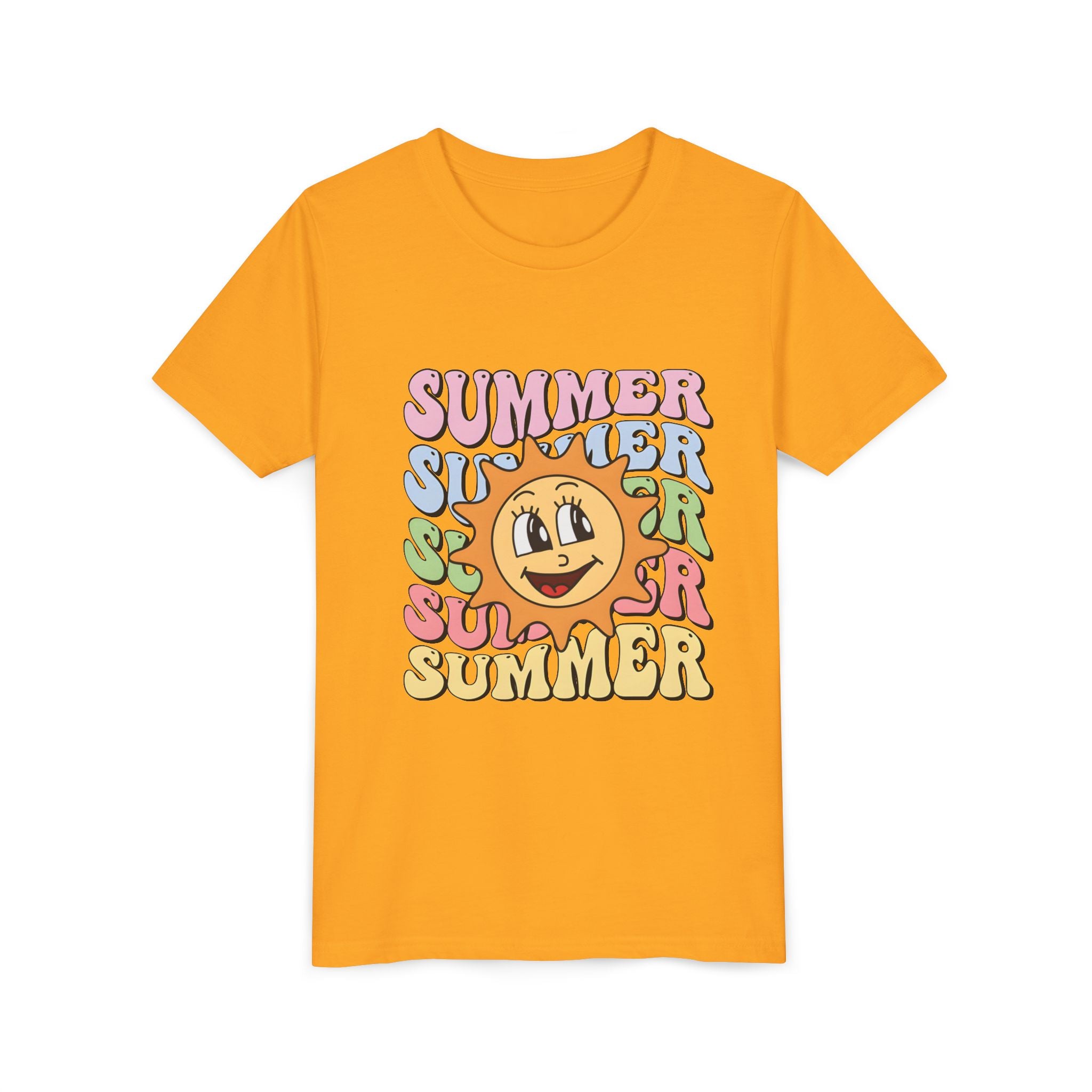 Youth Tee – Retro Happy Sun “Summer” Graphic Kids T-Shirt