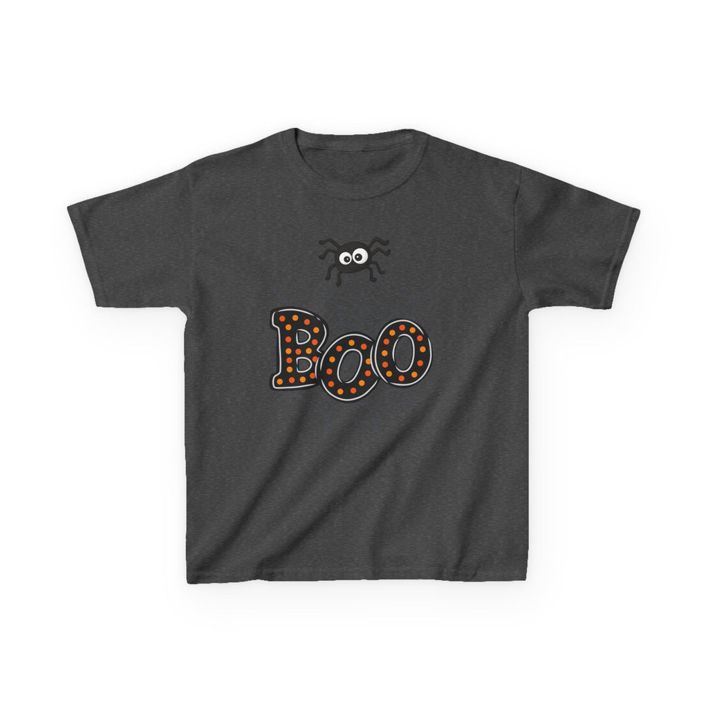 Kids Halloween Tee - "Boo" Spider Web Graphic
