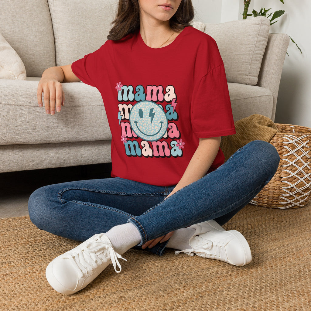 Mama Smile Graphic T-Shirt — Retro Boho 'mama' Design for Mothers, Mother's Day Gift