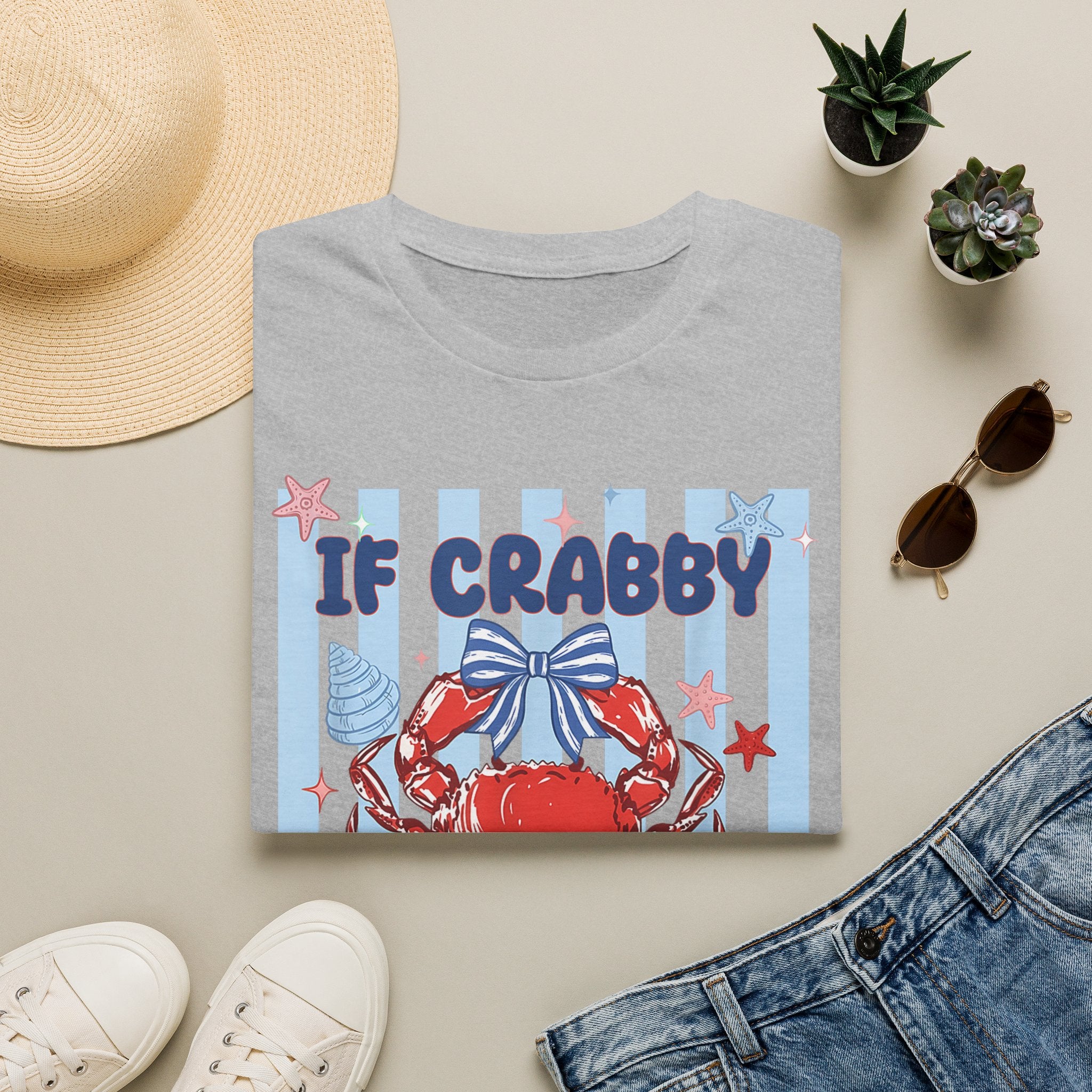 T-Shirt — "If Crabby Please Return to the Beach" Nautical Crab Graphic Tee
